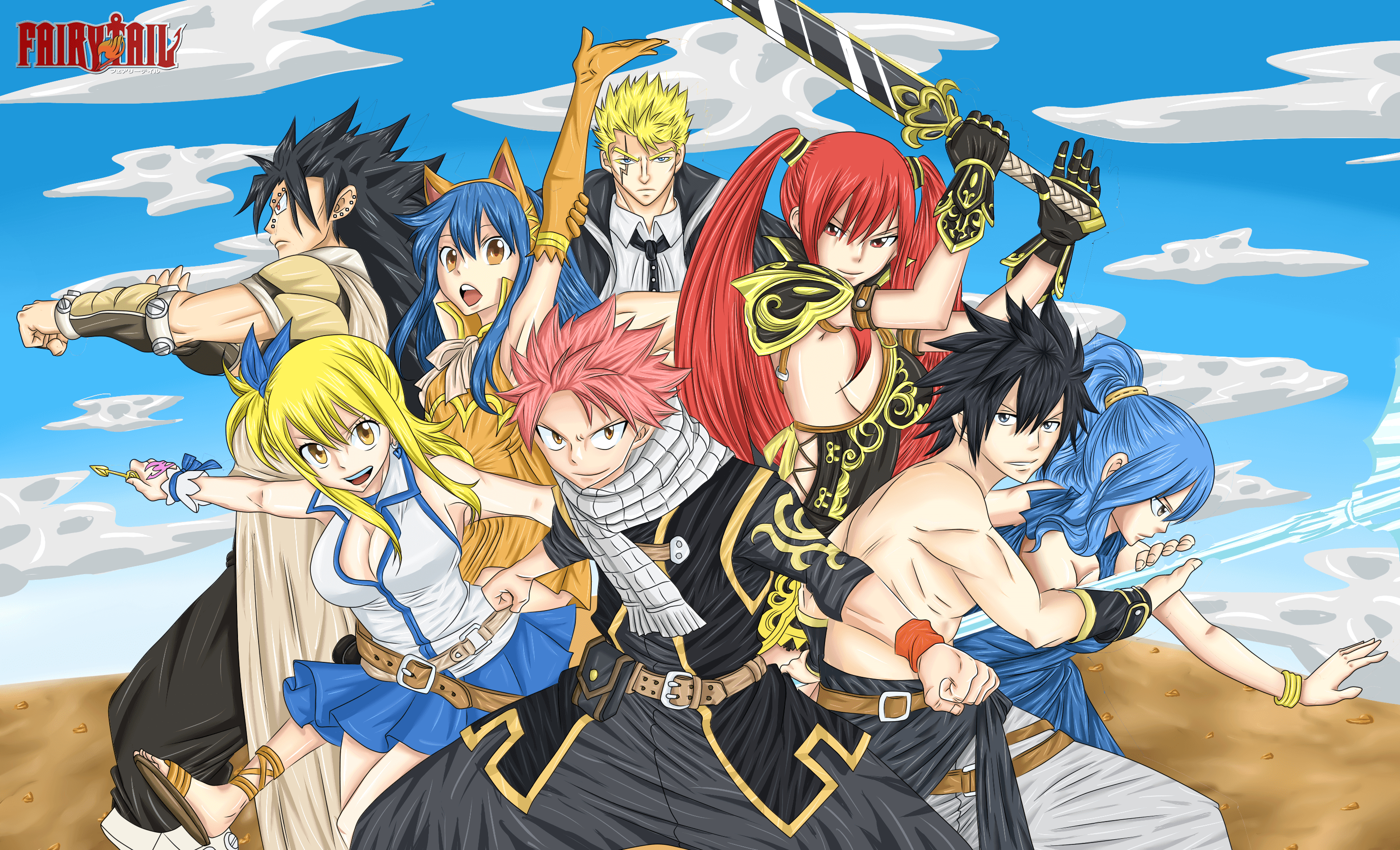 Fairytail, Anime, Hintergrund, Magische Welt, 3000x1830 HD Desktop