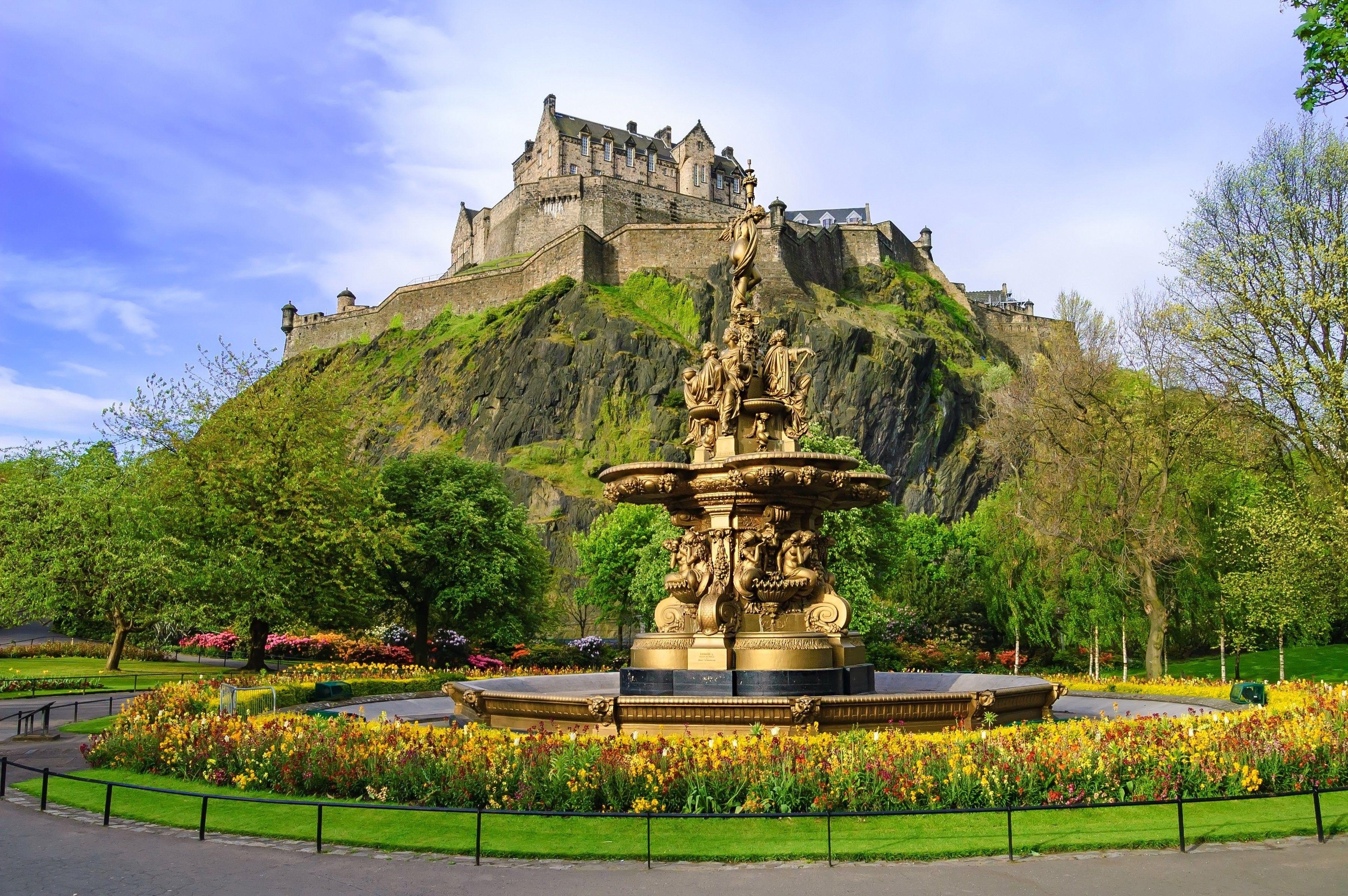 Edinburgh, Stadtbild, Schloss, Altbau, Himmel, 3600x2400 4K Desktop