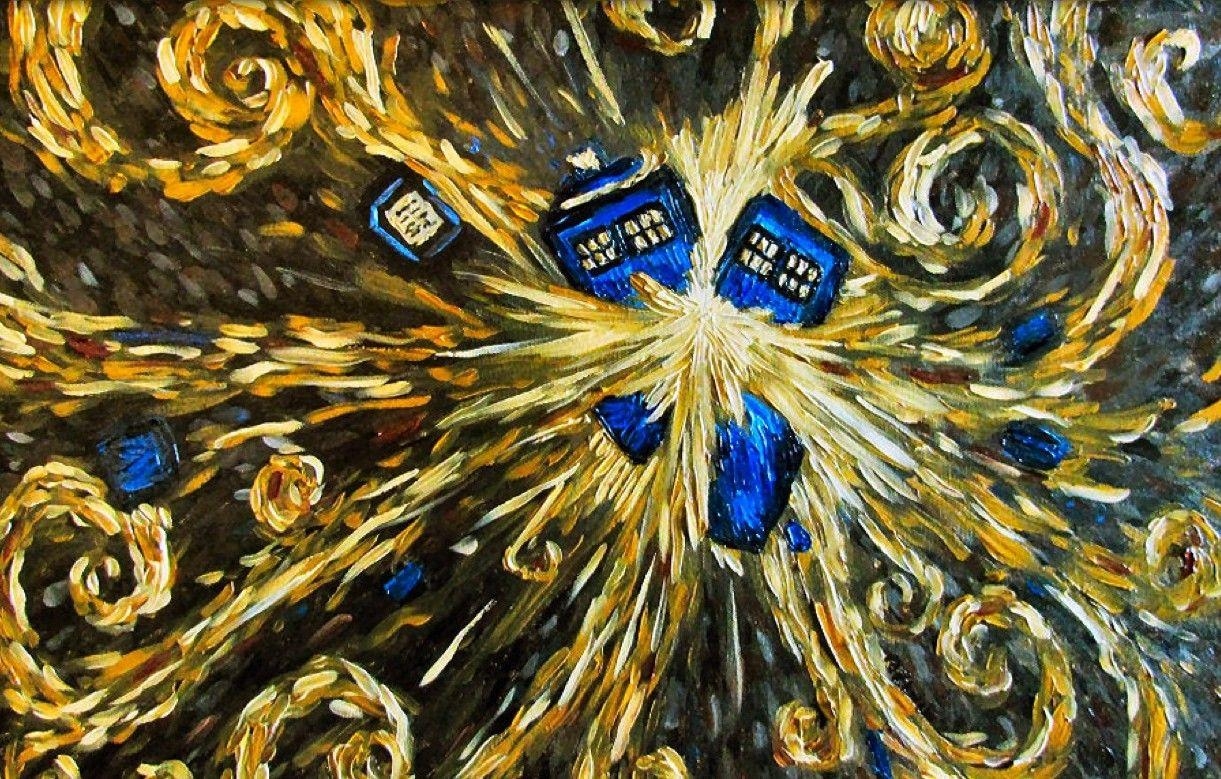 Doctor Who, TARDIS, van Gogh, Malerei, HD, 1230x780 HD Desktop