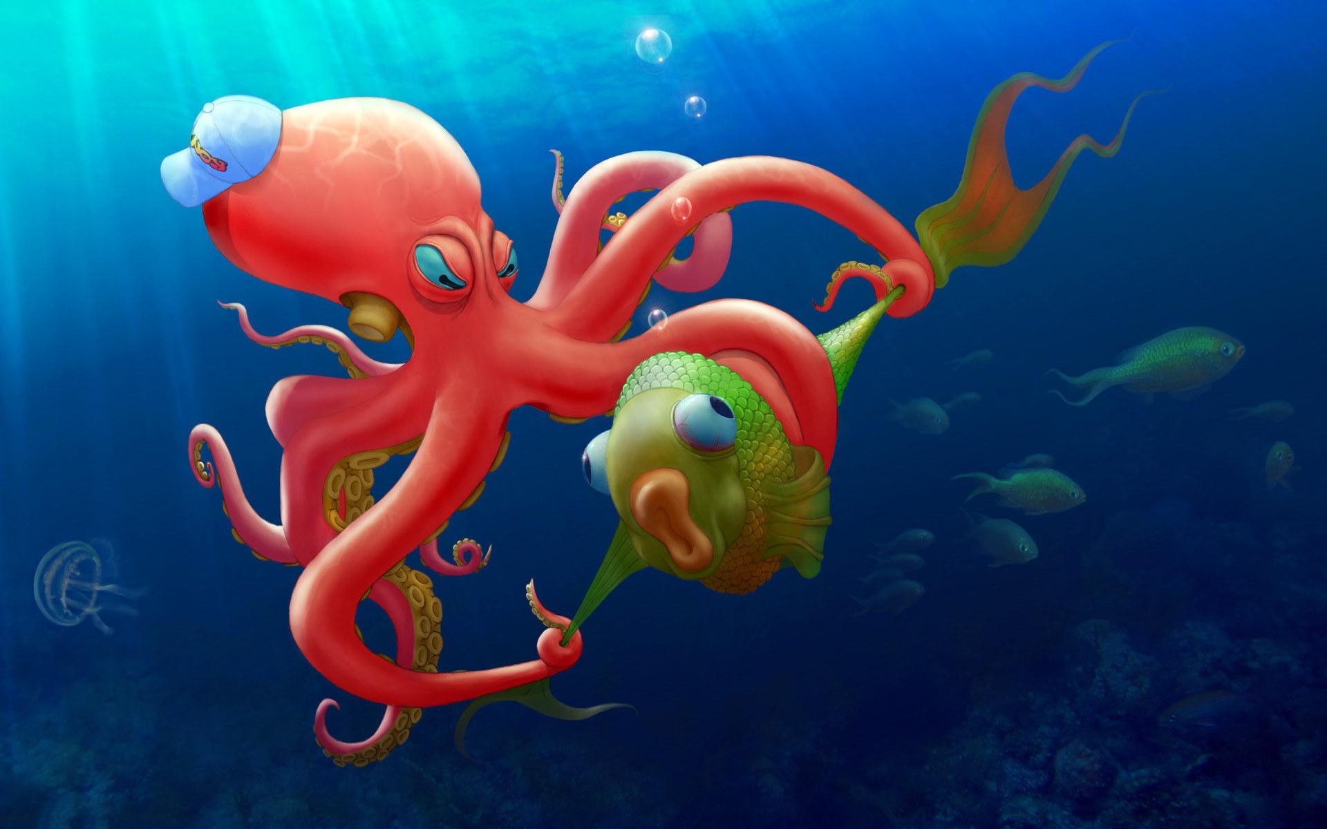 Oktopus, Meer, Krake, Unterwasserkreatur, Tentakel, 1920x1200 HD Desktop