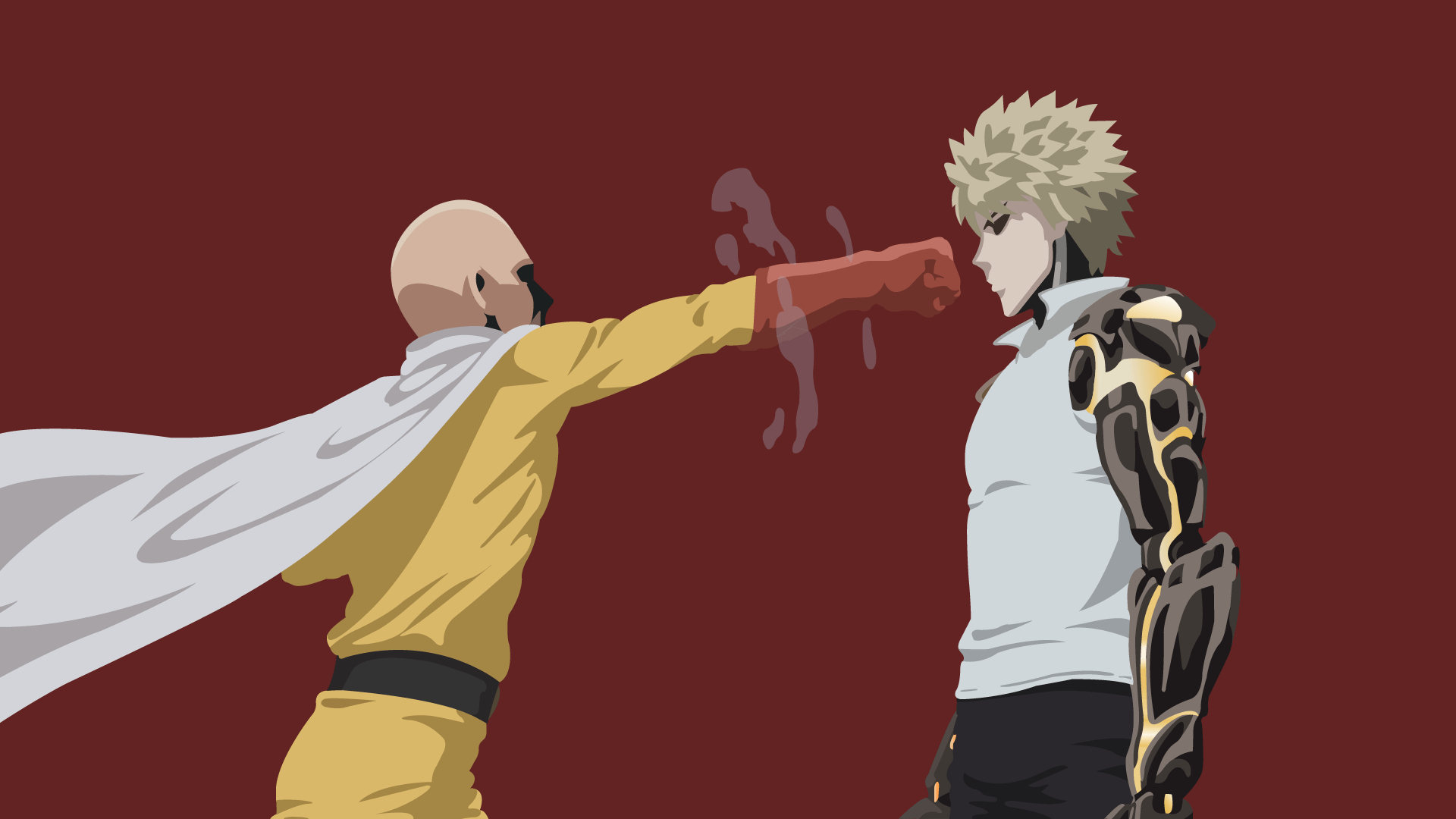 Saitama, Genos, One Punch Man, Anime, Kunst, 1920x1080 Full HD Desktop