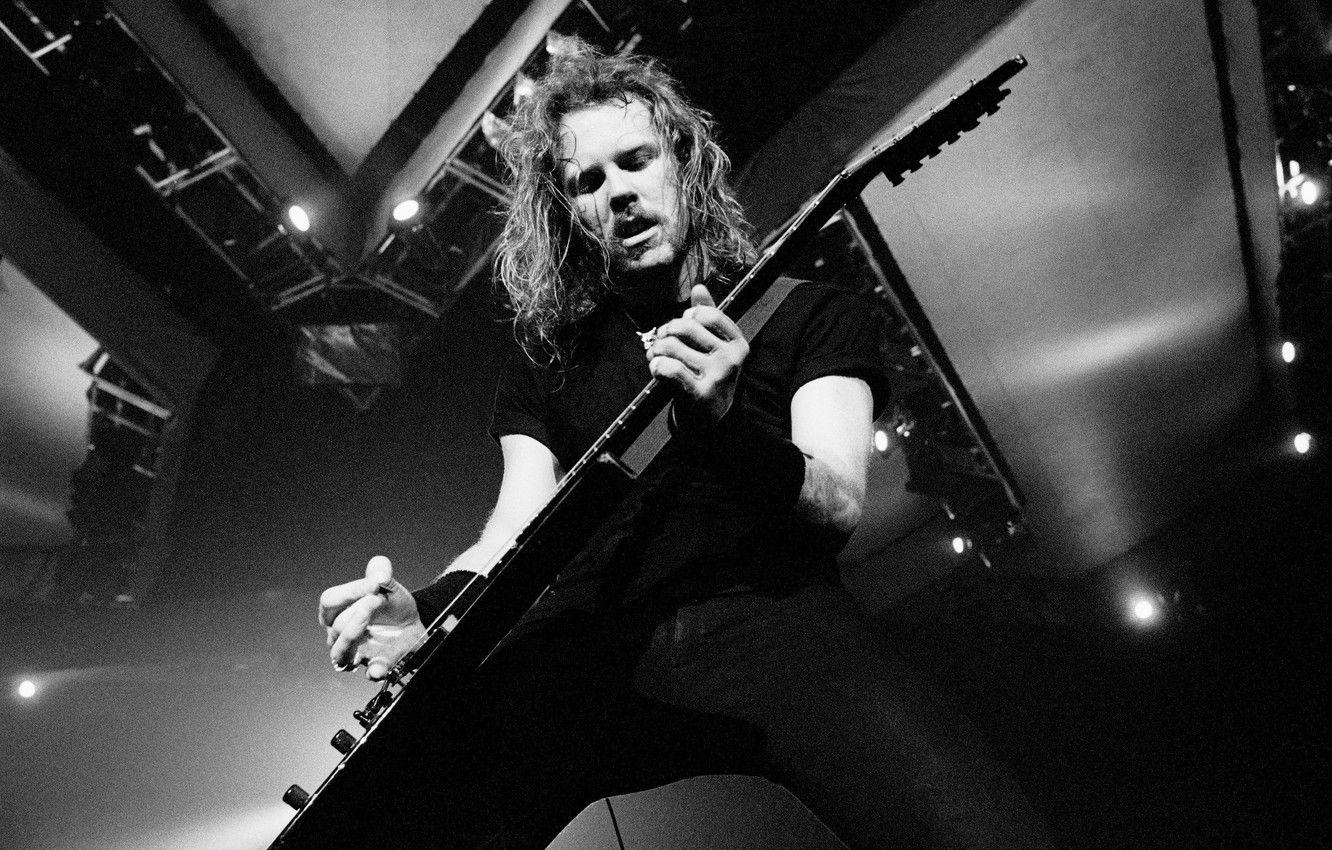 Metallica, James Hetfield, Graustufen, Desktop, Bild, 1340x850 HD Desktop