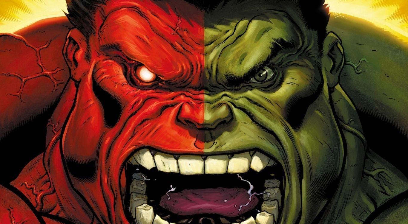 Roter, Grüner Hulk, Duell, Comics, Wallpaper, 1370x760 HD Desktop