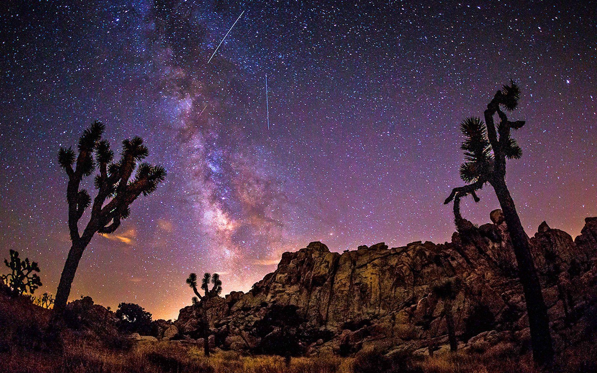 Milchstraße, Joshua Tree, Wüstenhimmel, Natur, HD, 1920x1200 HD Desktop