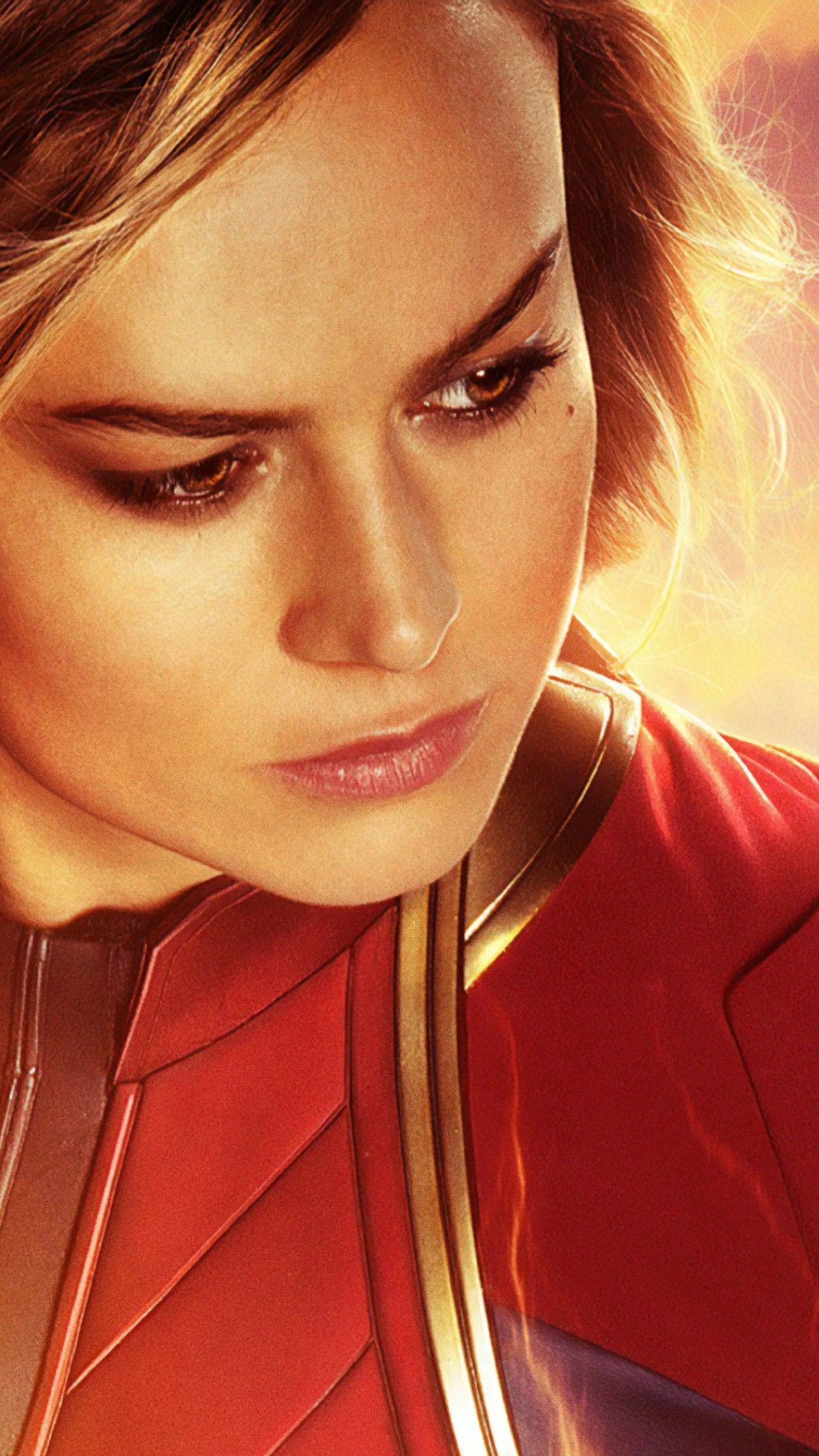 Captain Marvel, Brie Larson, HD, Film, Hintergrund, 1440x2560 HD Handy