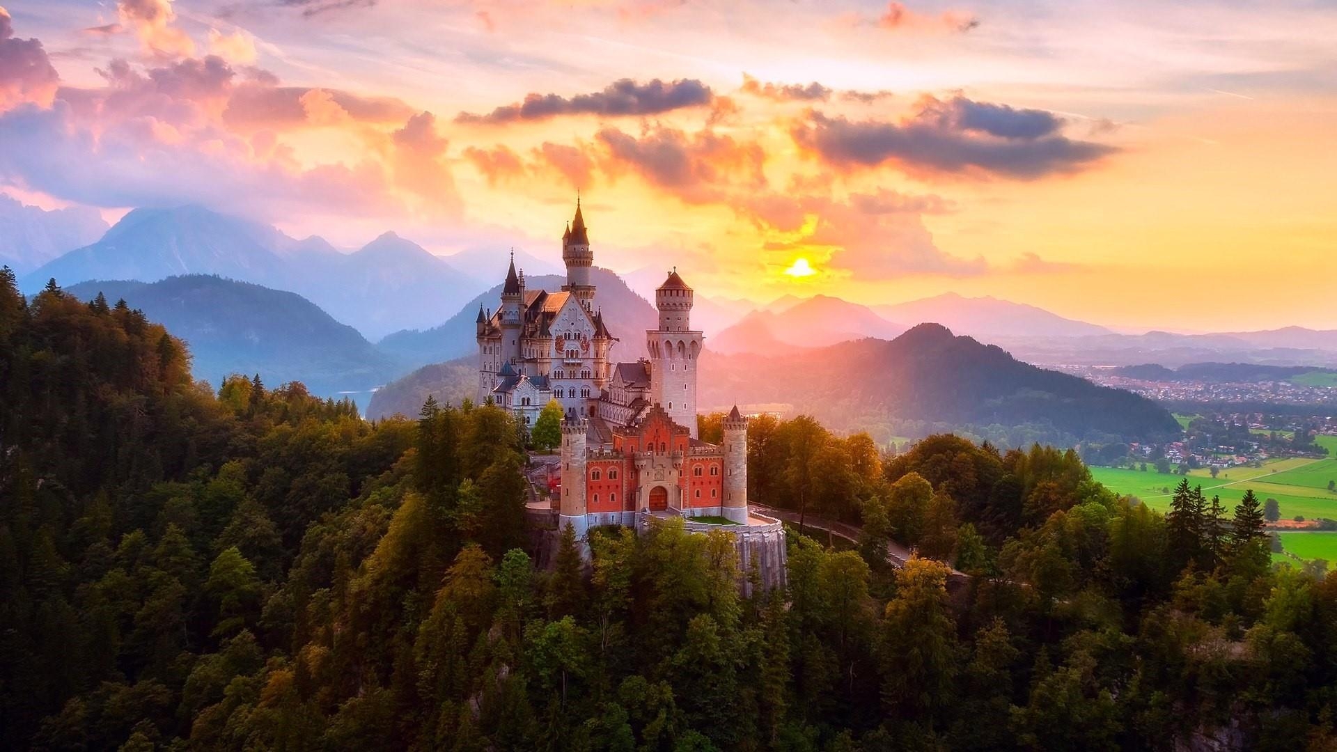 Neuschwanstein, Schloss, Studio, Fotografie, Romantik, 1920x1080 Full HD Desktop