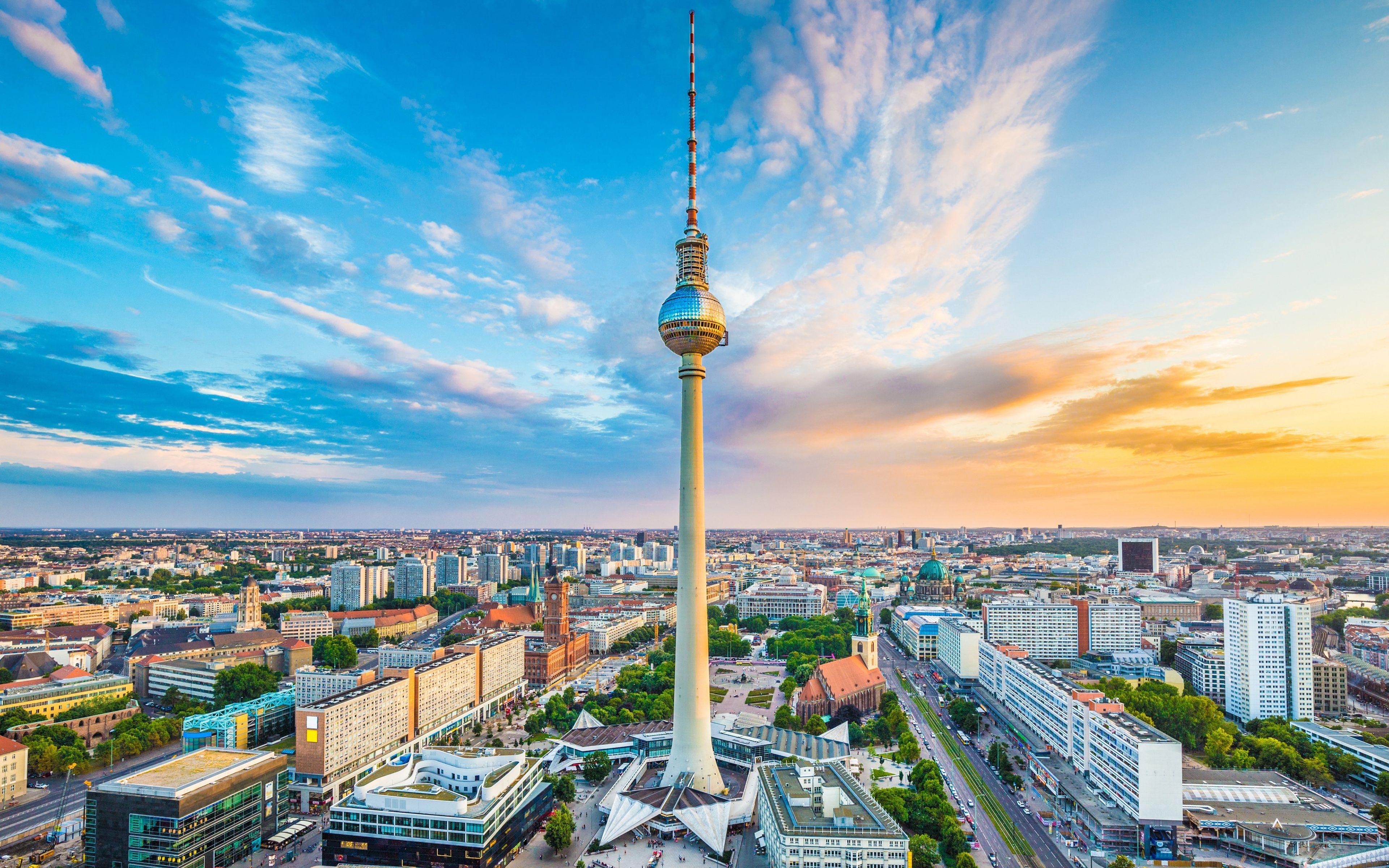 Fernsehturm, Berlin, Alexanderplatz, 4K, Reisen, 3840x2400 4K Desktop