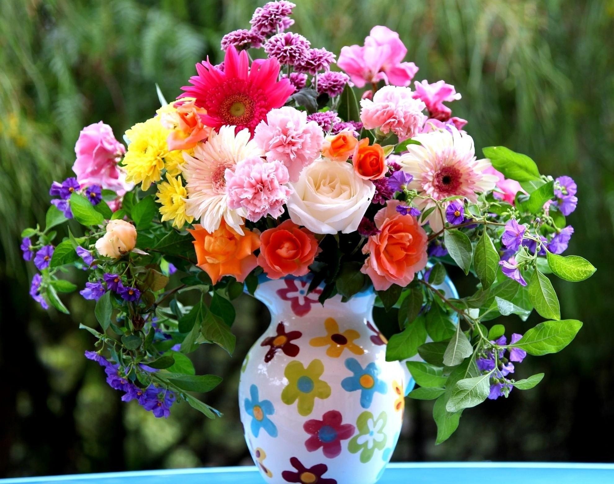 Bunte Blumen, Vase, HD, Hintergrund, 1980x1560 HD Desktop