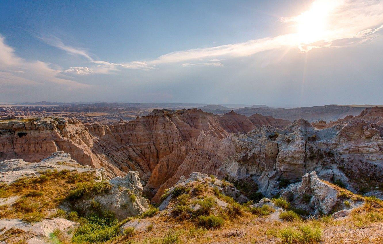 Natur, Felsen, Canyons, Badlands, South Dakota, 1340x850 HD Desktop