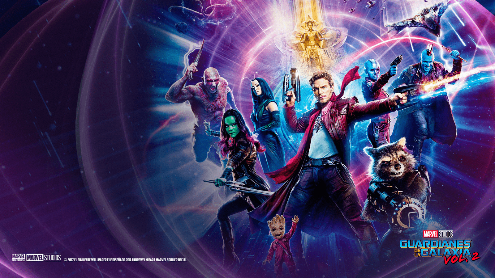 Guardians of the Galaxy, Vol 2, Film, Marvel, Poster, 1600x900 HD Desktop