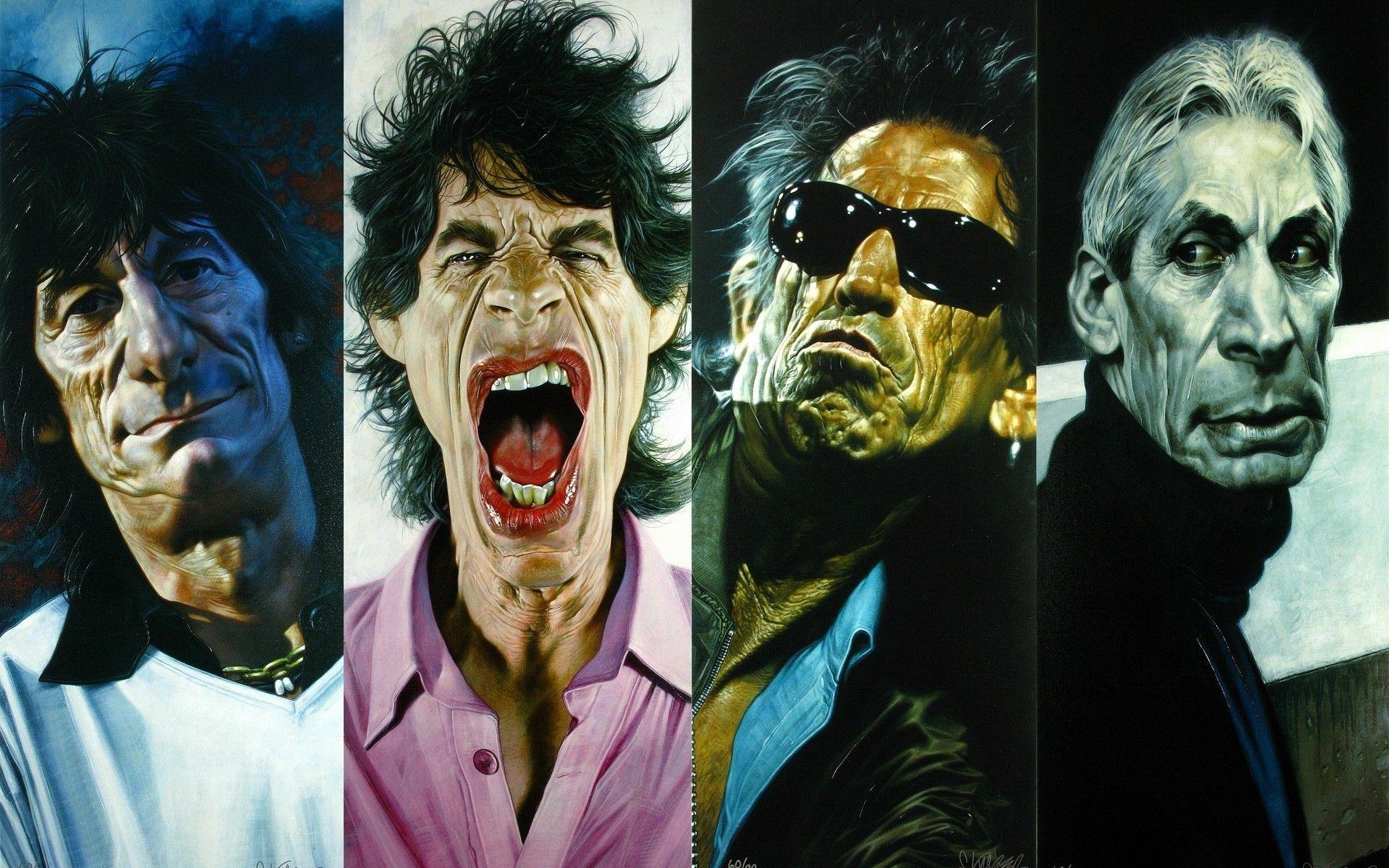 Keith Richards, Karikatur, Mick Jagger, Rolling Stones, 1920x1200 HD Desktop