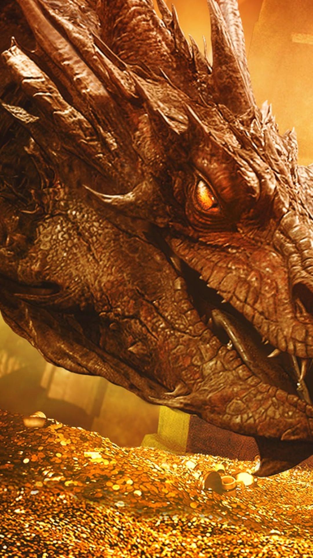 Smaug, Drache, iPhone, der Hobbit, Einöde, 1080x1920 Full HD Handy