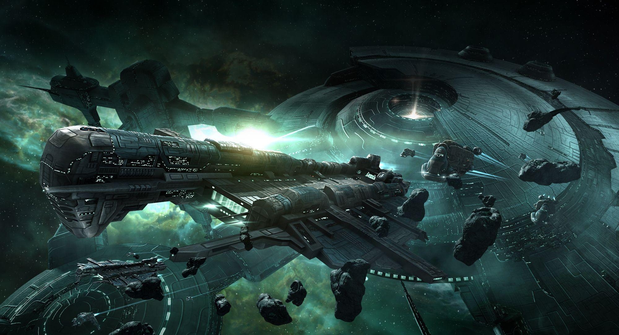 Eve Online, Thanatos, Gallente, Träger, Raumschiff, 2000x1090 HD Desktop