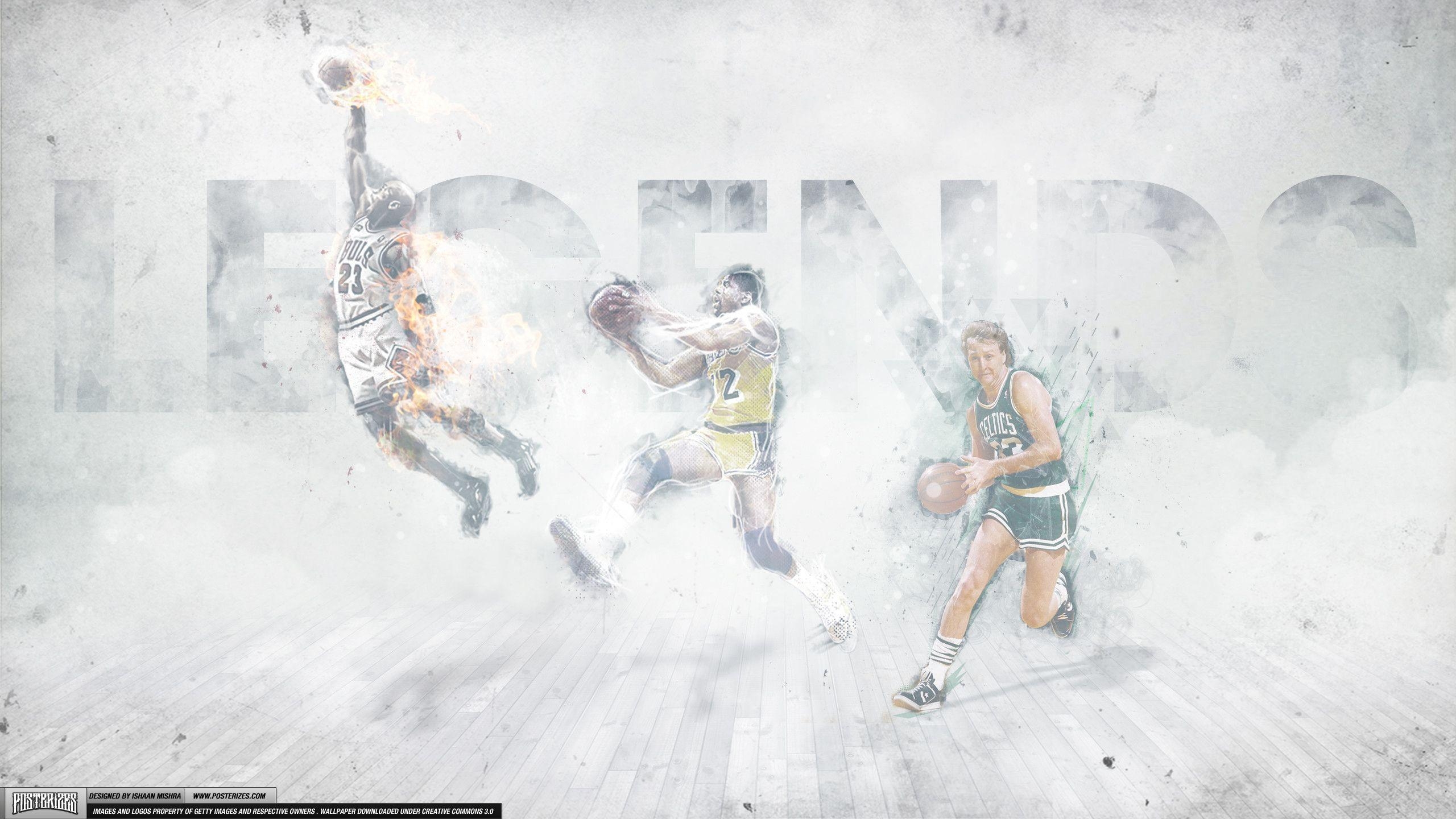 Magic Johnson, Larry Bird, Michael Jordan, Rivalität, Basketball, 2560x1440 HD Desktop