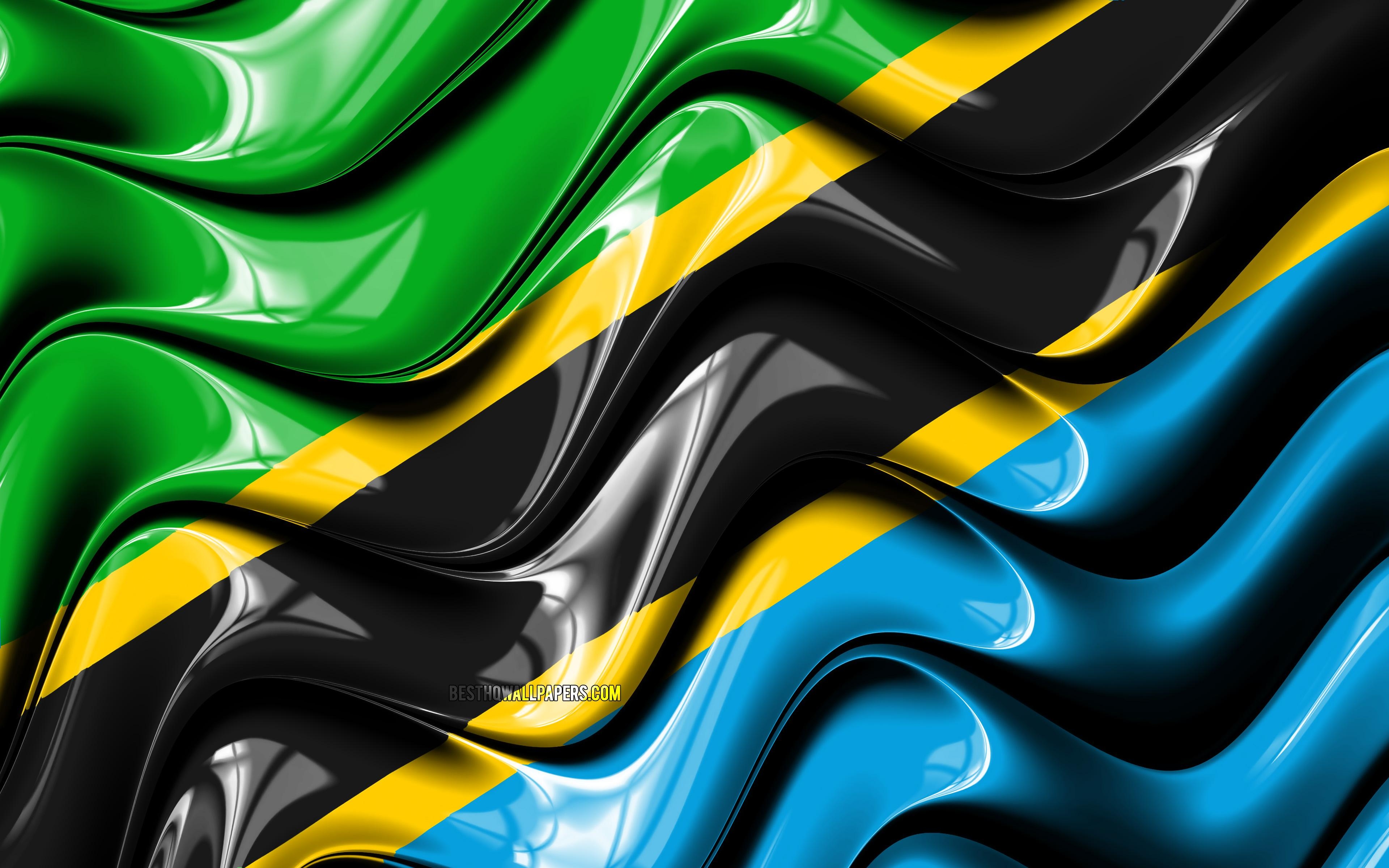 Tansanische Flagge, 4K, Afrika, National, Download, 3840x2400 4K Desktop