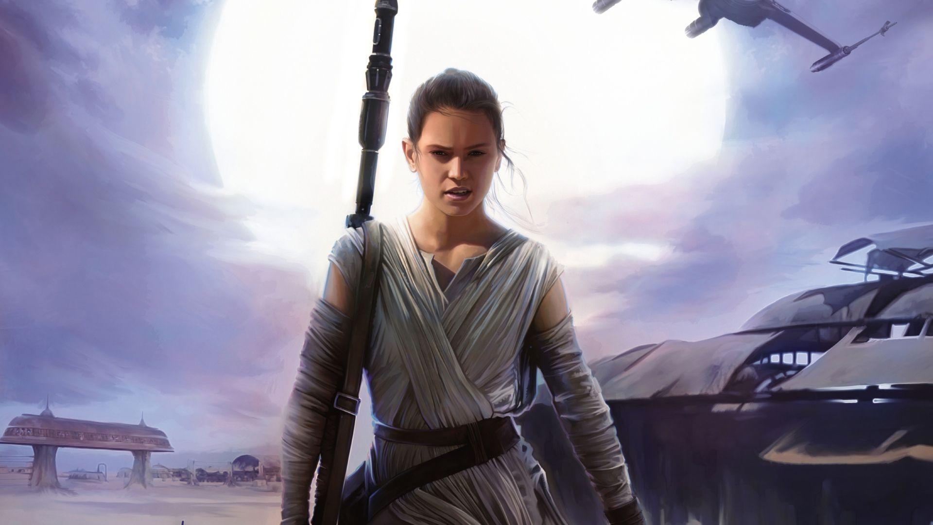 Rey Erwachen, Daisy Ridley, Star Wars, Wallpaper, Macht, 1920x1080 Full HD Desktop