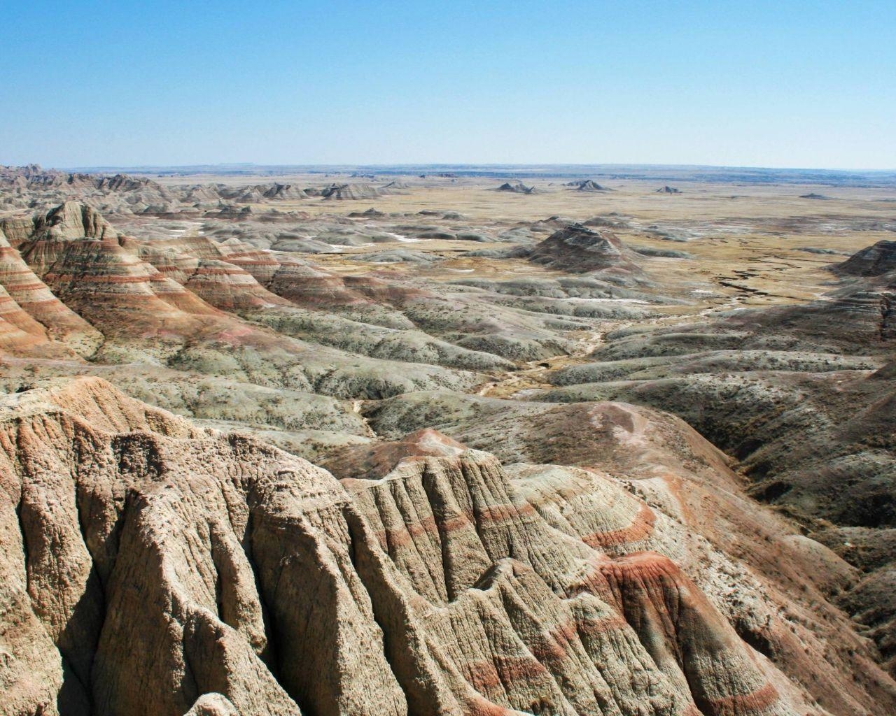 Süd Dakota, Badlands, 4K, Nationalpark, Entdecken, 1280x1030 HD Desktop