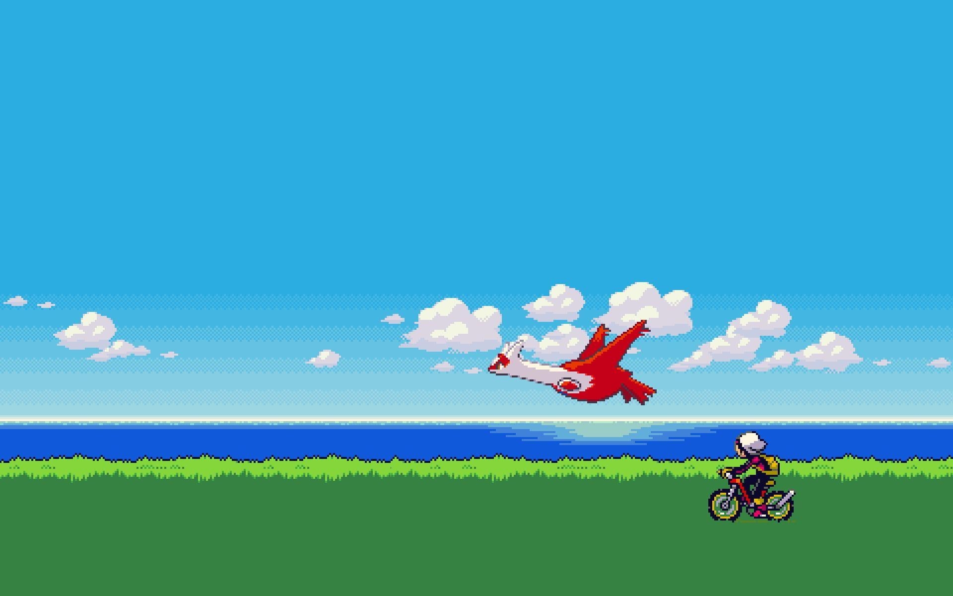 Pokémon, Digital, Latias, Pixel Art, Wolken, 1920x1200 HD Desktop