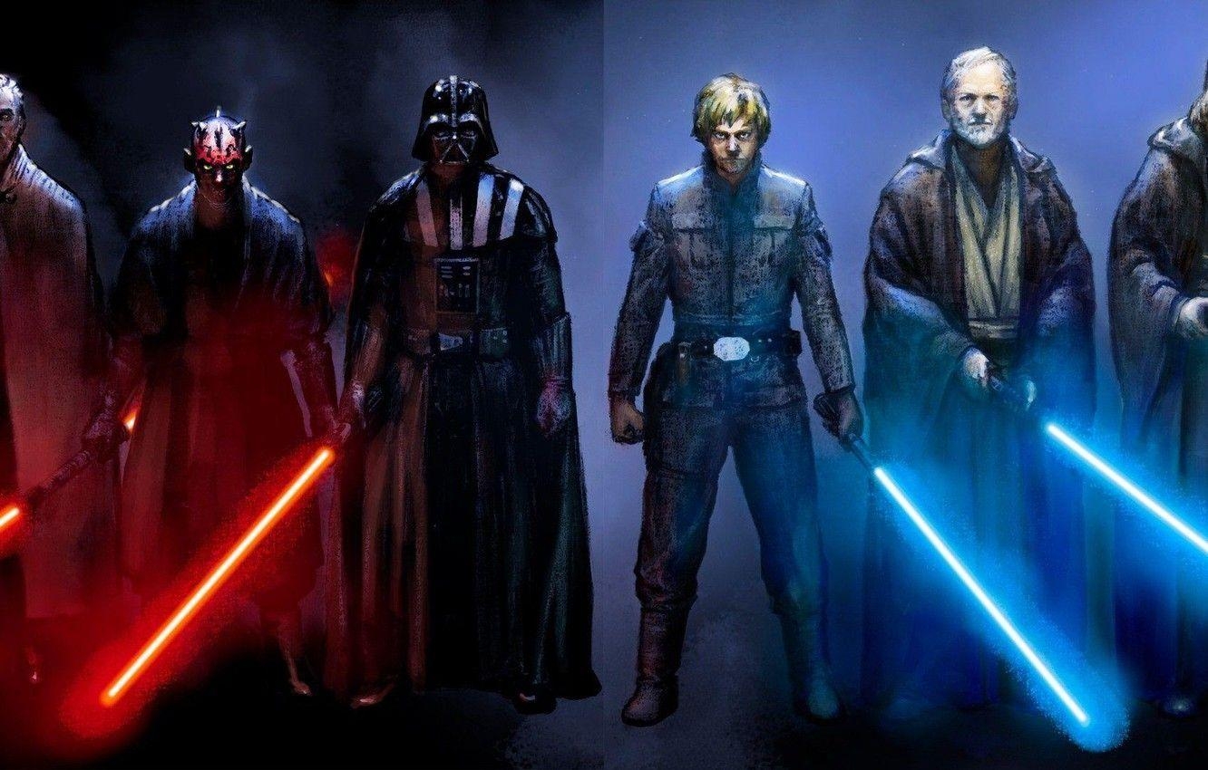 The Jedi, Darth Vader, Luke Skywalker, Bildschirm, Film, 1340x850 HD Desktop