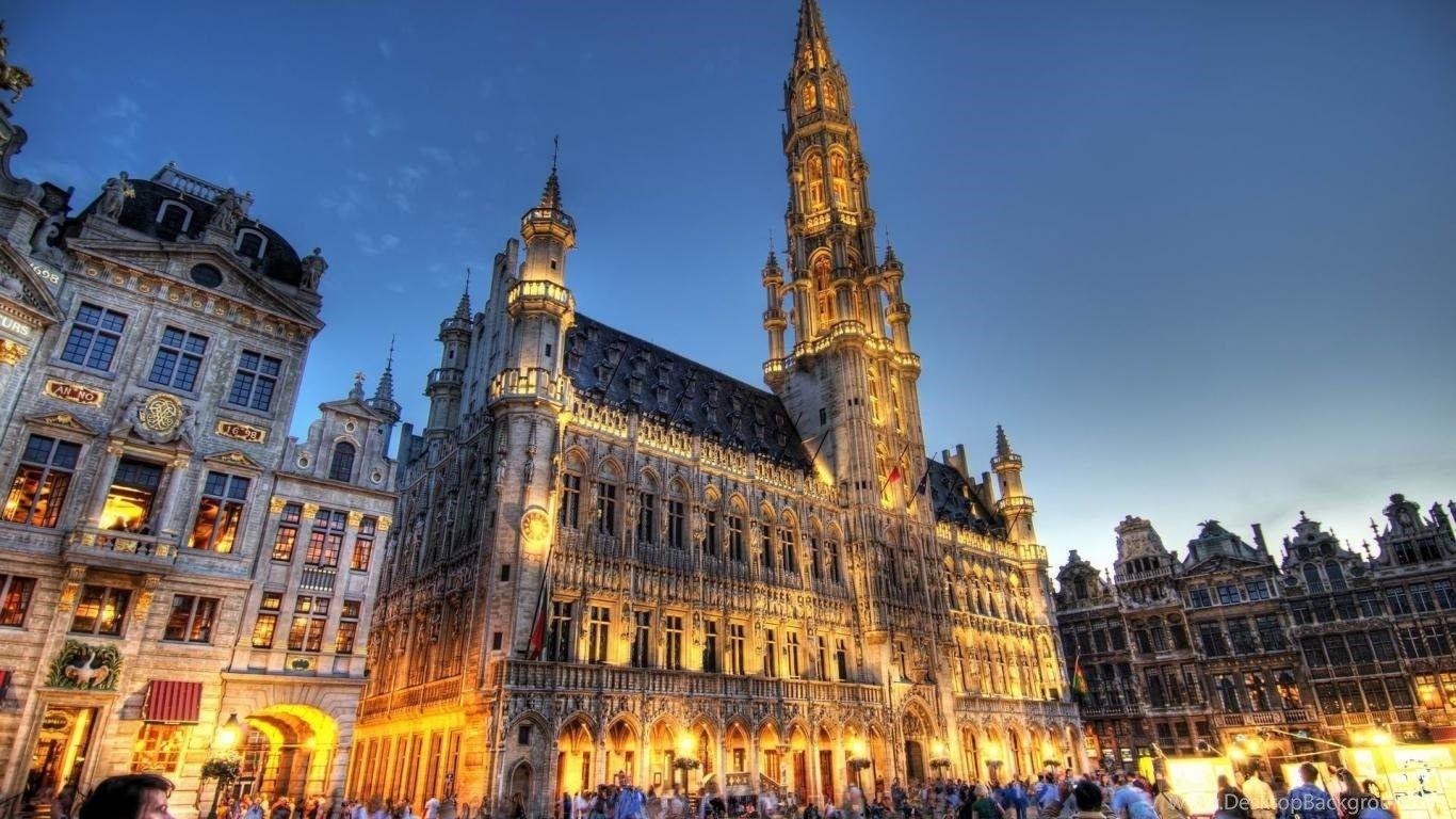 Belgien, Europa, Rathaus, Brüssel, Weltstadt, 1370x770 HD Desktop