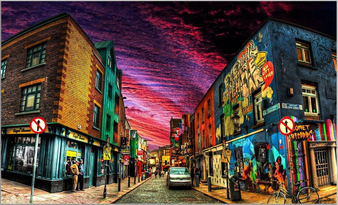 Ultra HD, Dublin, Irland, Gebäude, Abend, 1290x790 HD Desktop