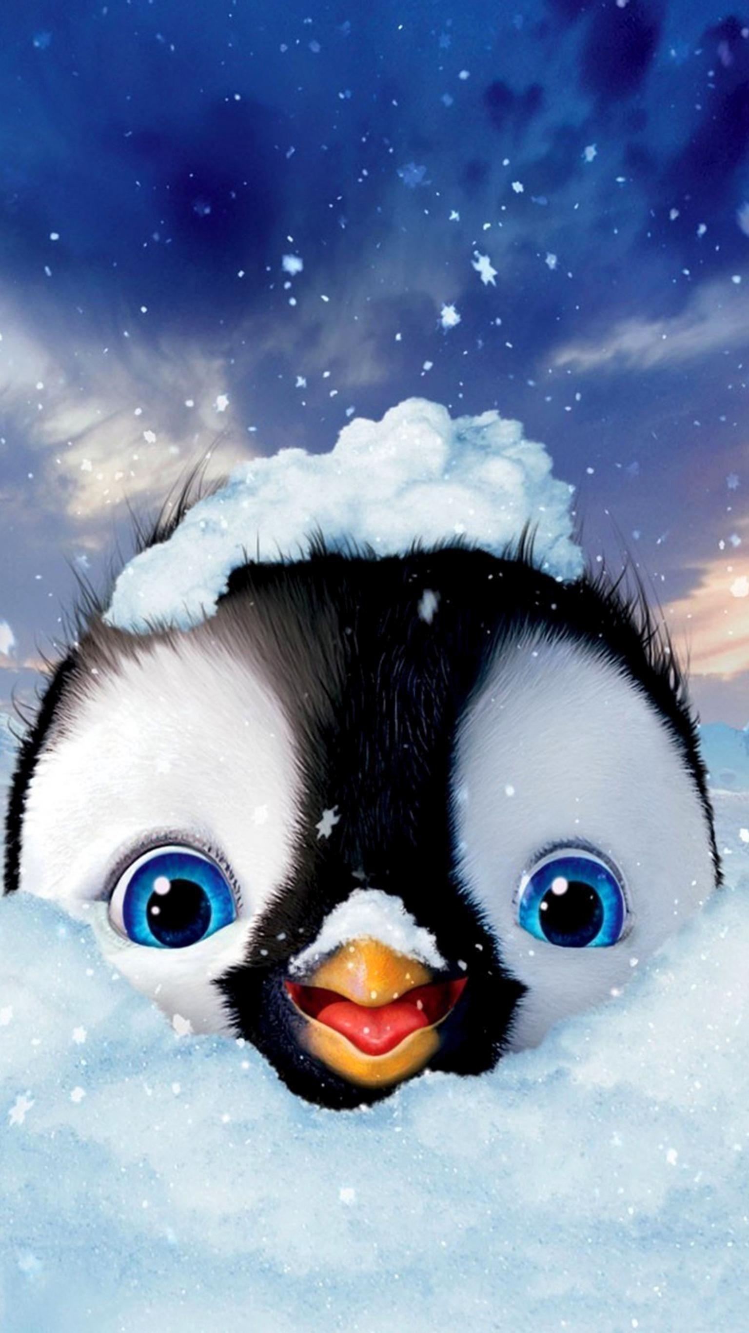 Happy Feet, Cartoon, Pinguin, 2011, niedlich, 1540x2740 HD Handy