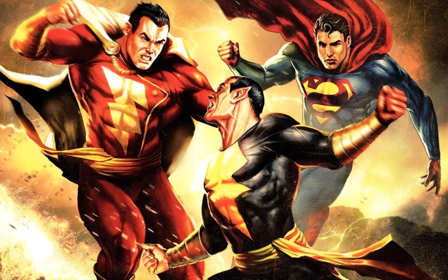 Superman, Captain Marvel, Black Adam, Shazam, DC, 1440x900 HD Desktop