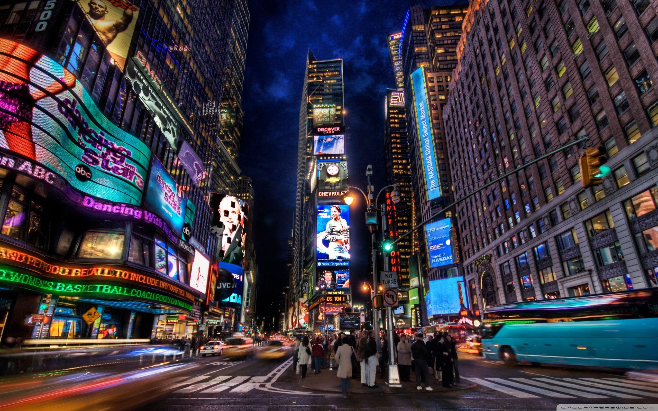 Times Square, Nacht, 4K, HD, Fernseher, 2560x1600 HD Desktop