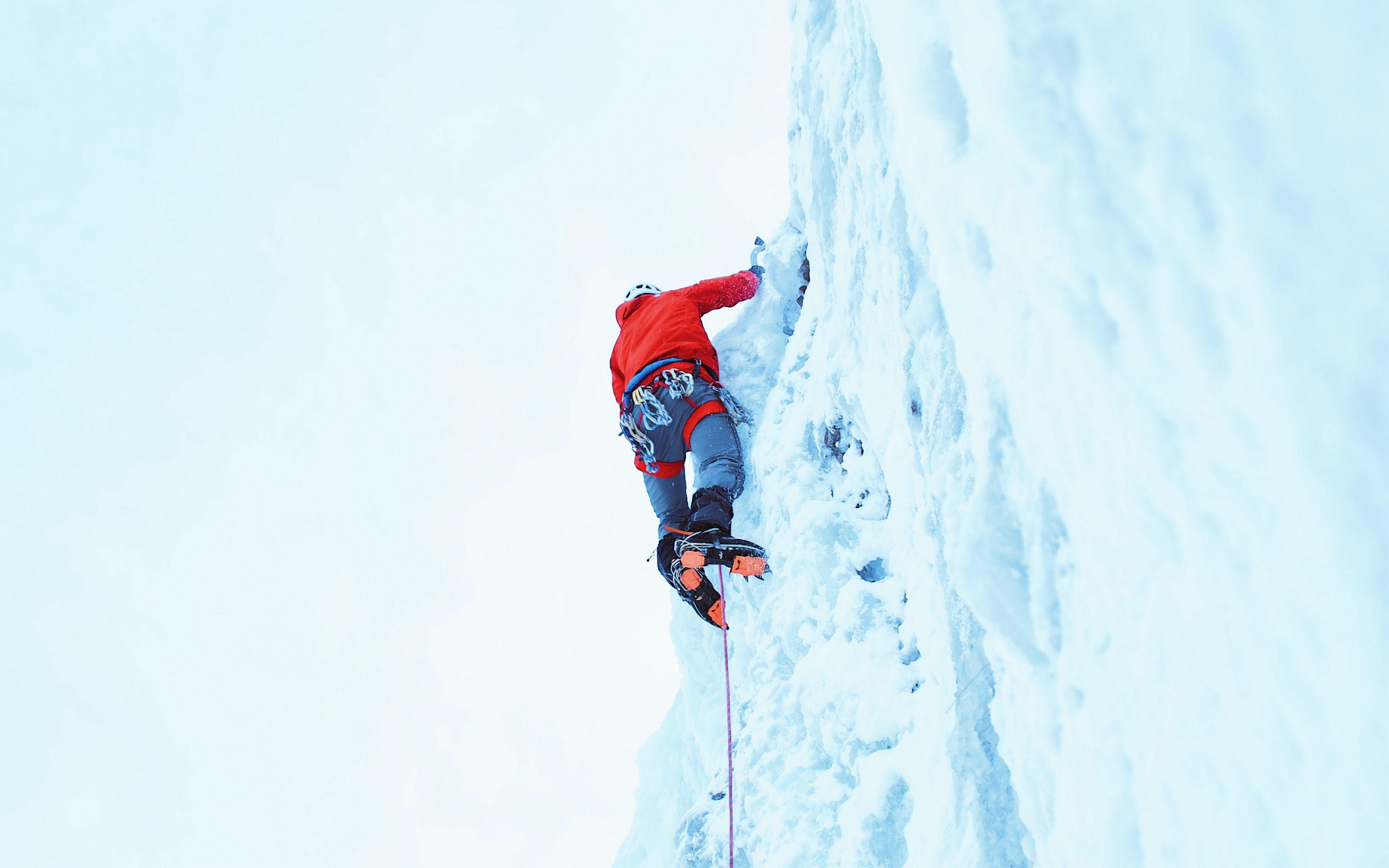 Schneeklettern, Gebirge, Sport, Braut, Tapferkeit, 3840x2400 4K Desktop