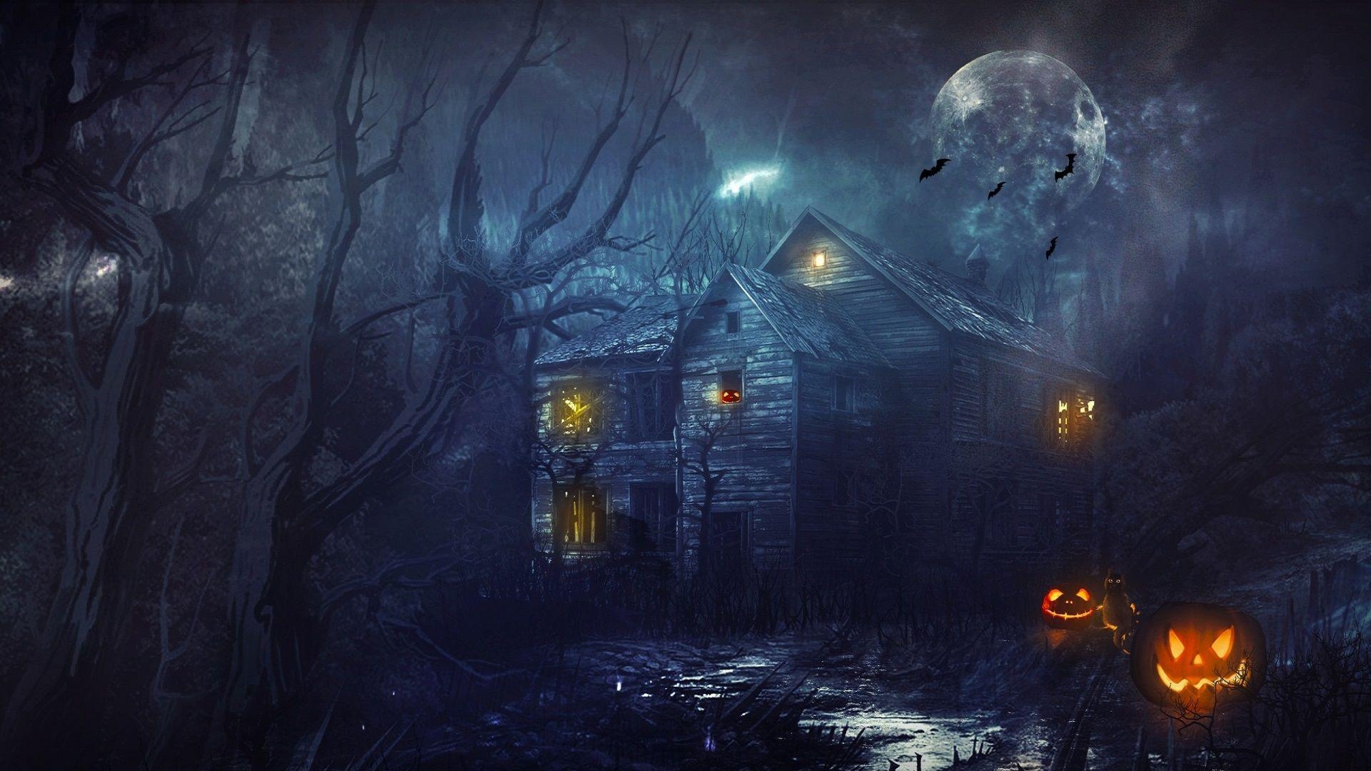 Halloween, Spukhaus, Gruselig, Schaurig, Unheimlich, 1920x1080 Full HD Desktop