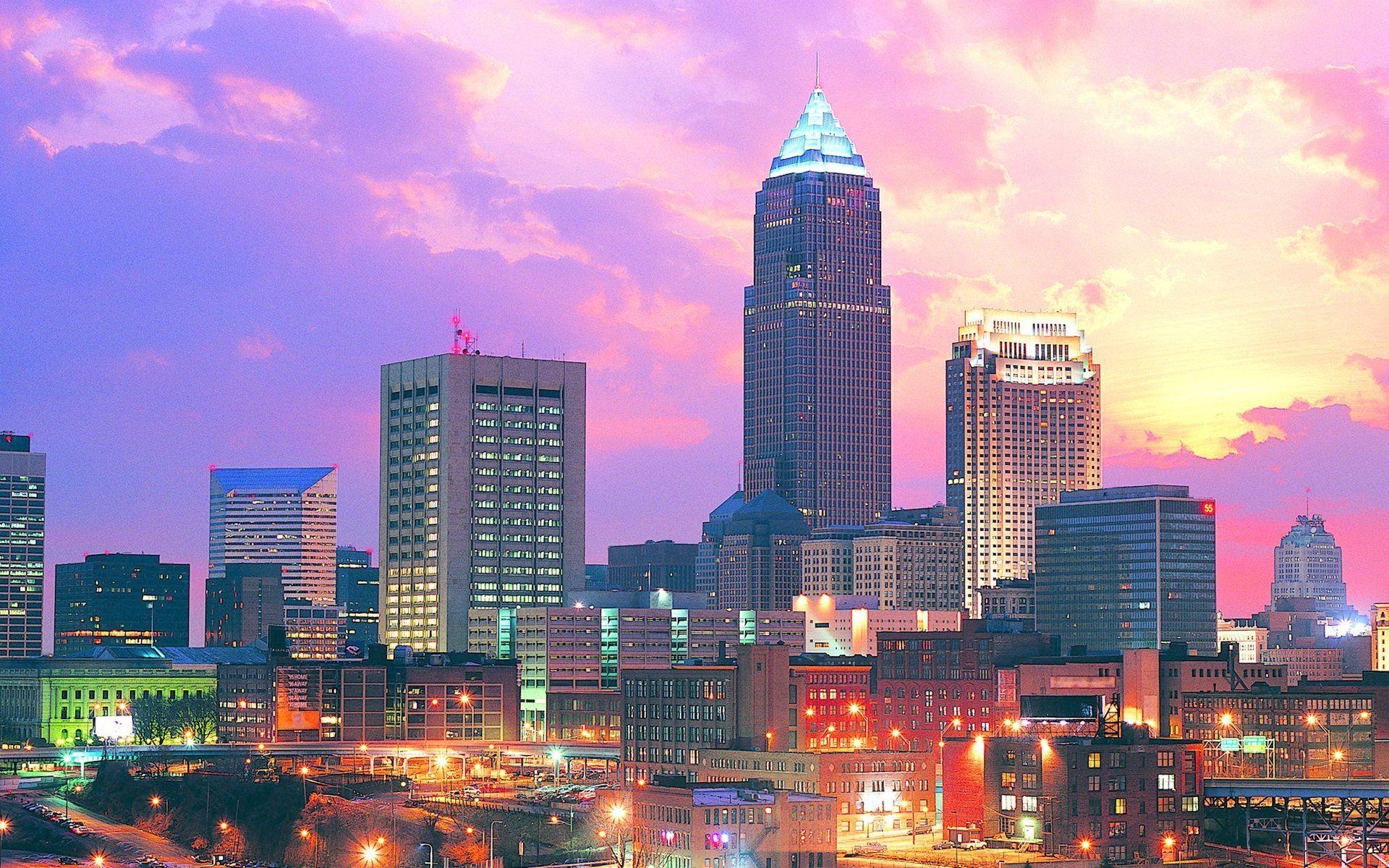 Cleveland Skyline, Desktop, Ohio, Stadtansicht, Nacht, 1920x1200 HD Desktop