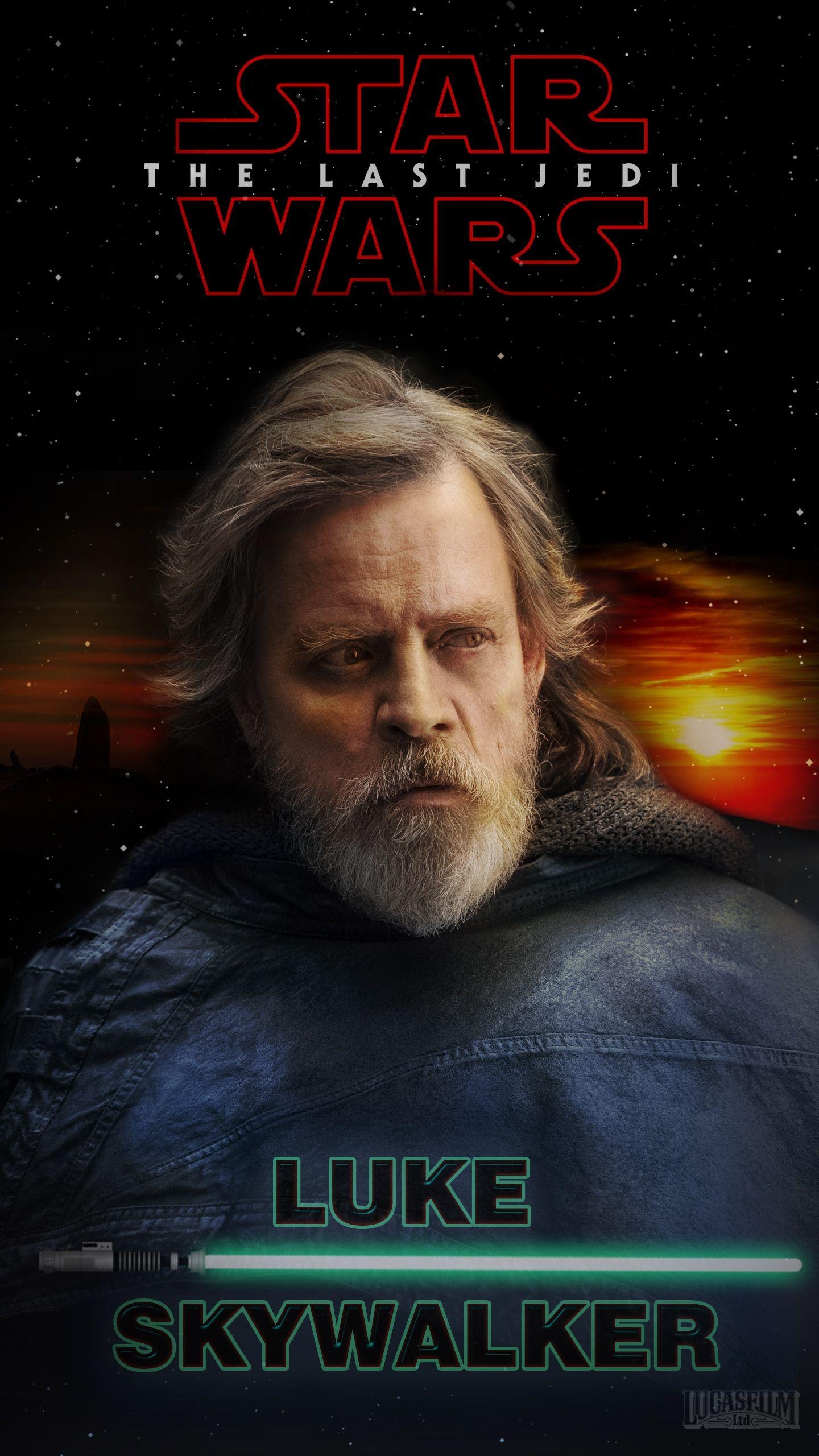 Star Wars, The Last Jedi, Luke Skywalker, Smartphone, Film, 1440x2560 HD Handy