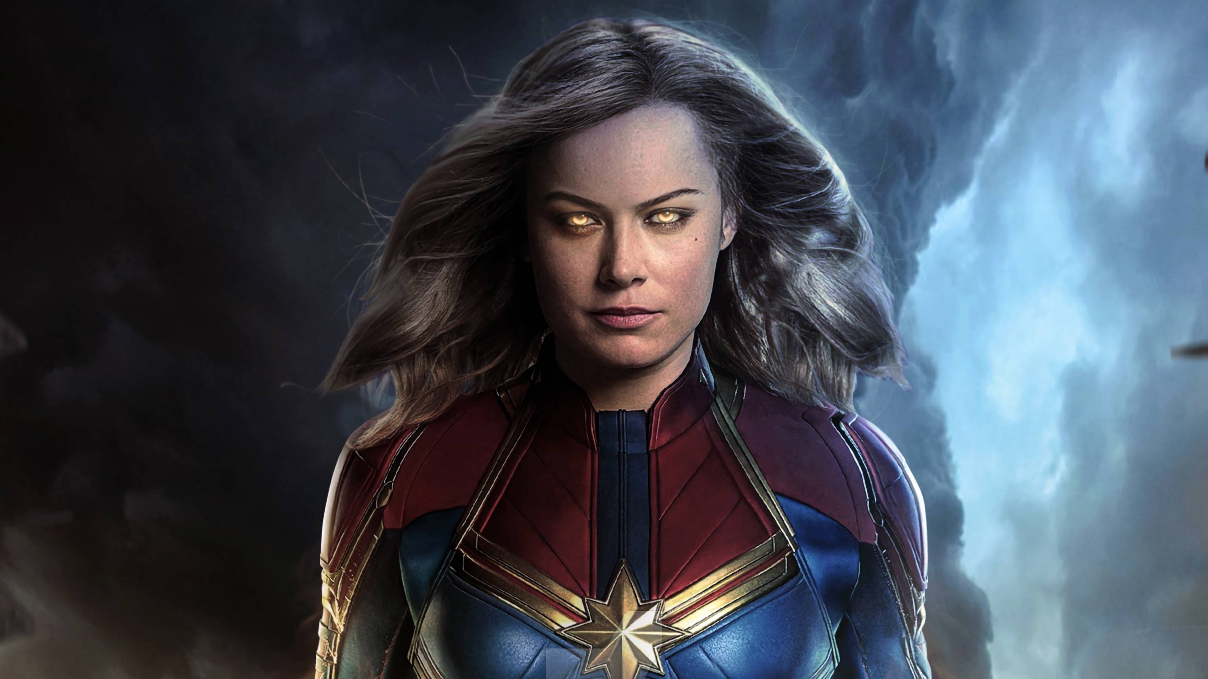 Captain Marvel, Brie Larson, Carol Danvers, 2019, 4K, 3840x2160 4K Desktop