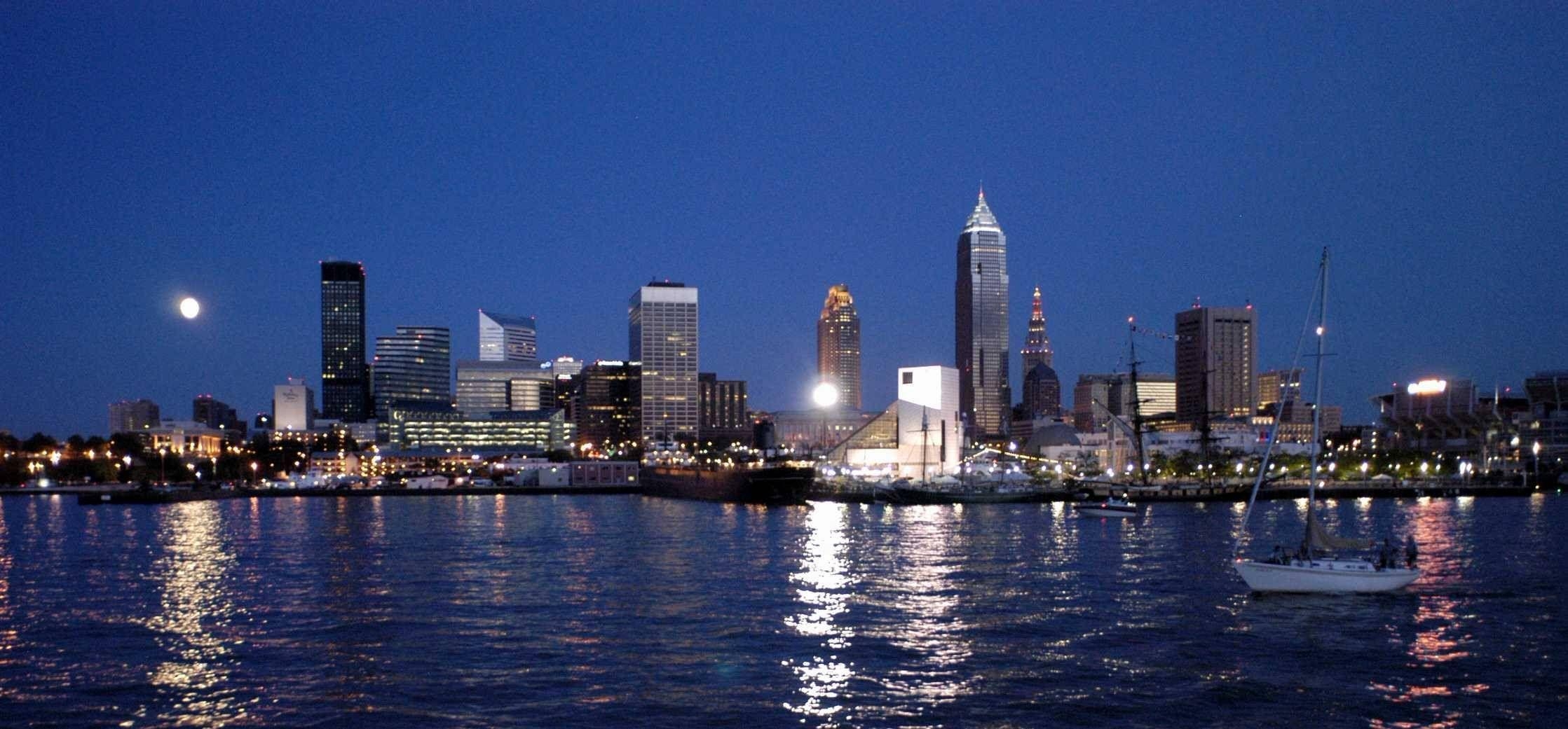 Cleveland Reisen, 4K, Stadtansicht, Urbane Landschaften, Ohio, 2240x1050 Dual Screen Desktop