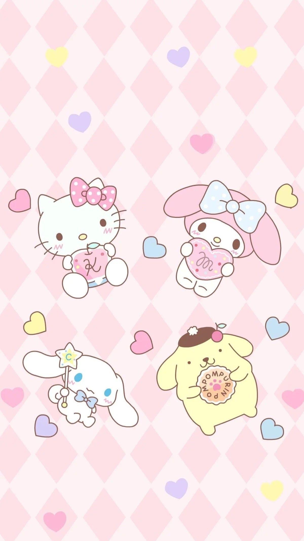 Sanrio, Pom Pom Purin, Macaron, Kawaii, Hintergrund, 1200x2140 HD Handy