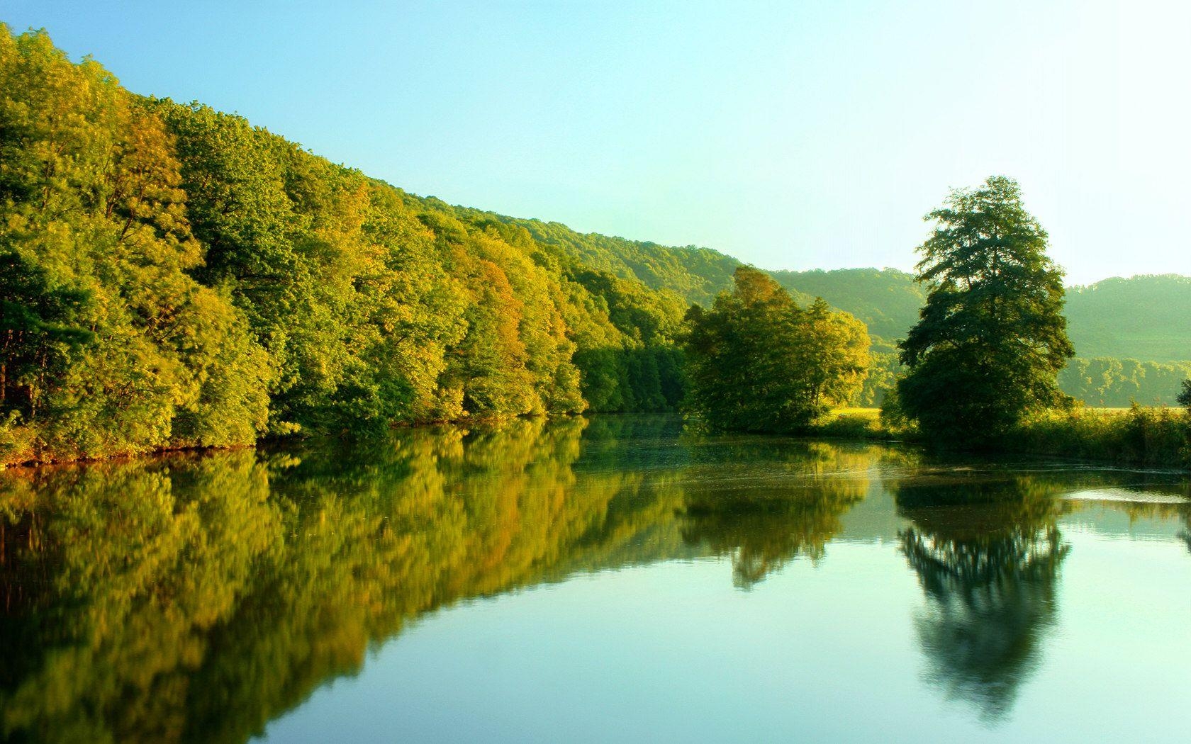 Friedlicher See, Landschaft, Natur, Szenerie, Hintergrund, 1680x1050 HD Desktop