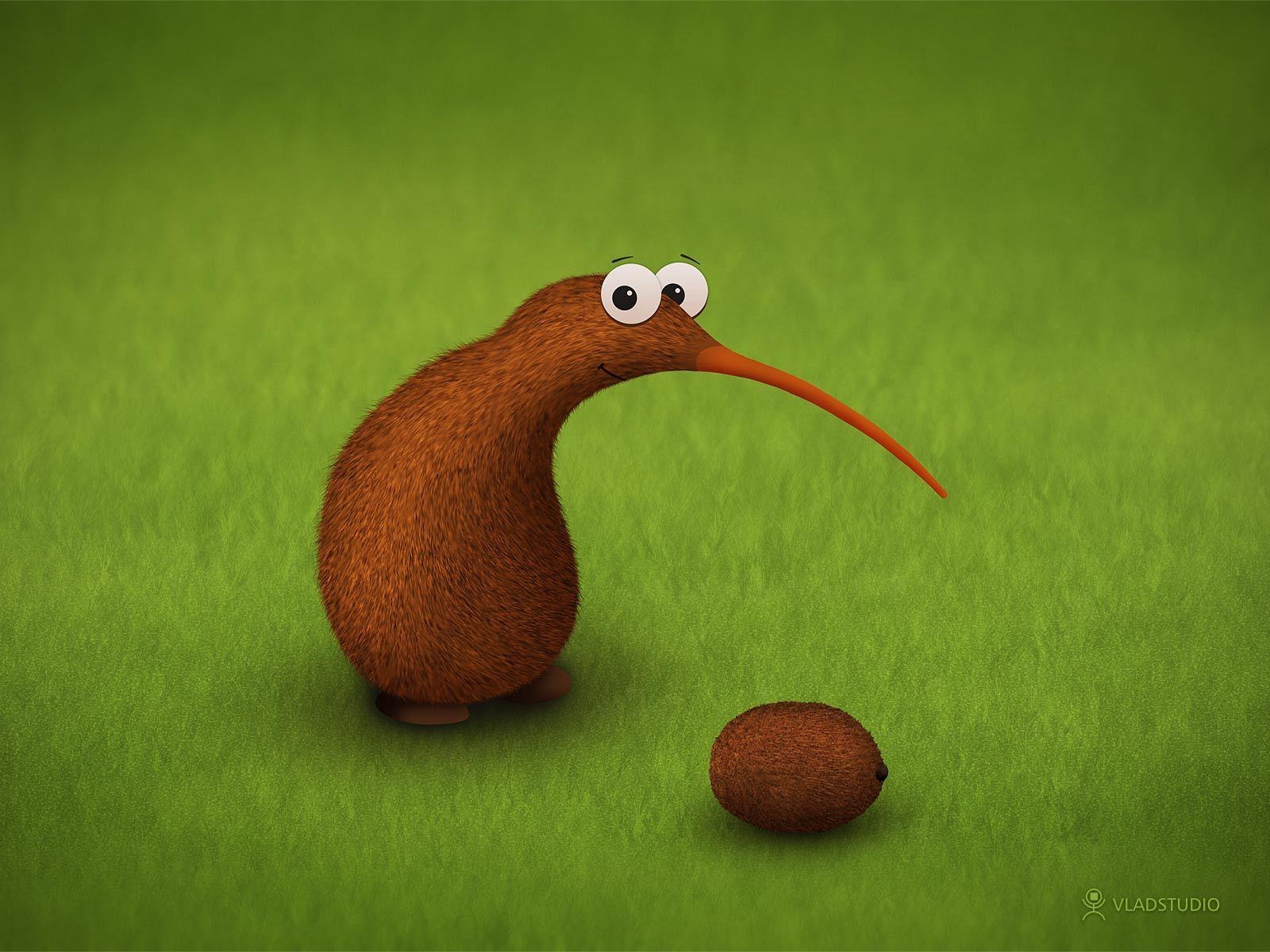 Vladstudio, Kiwi Vogel, Illustration, Frucht, Wallpaper, 1600x1200 HD Desktop