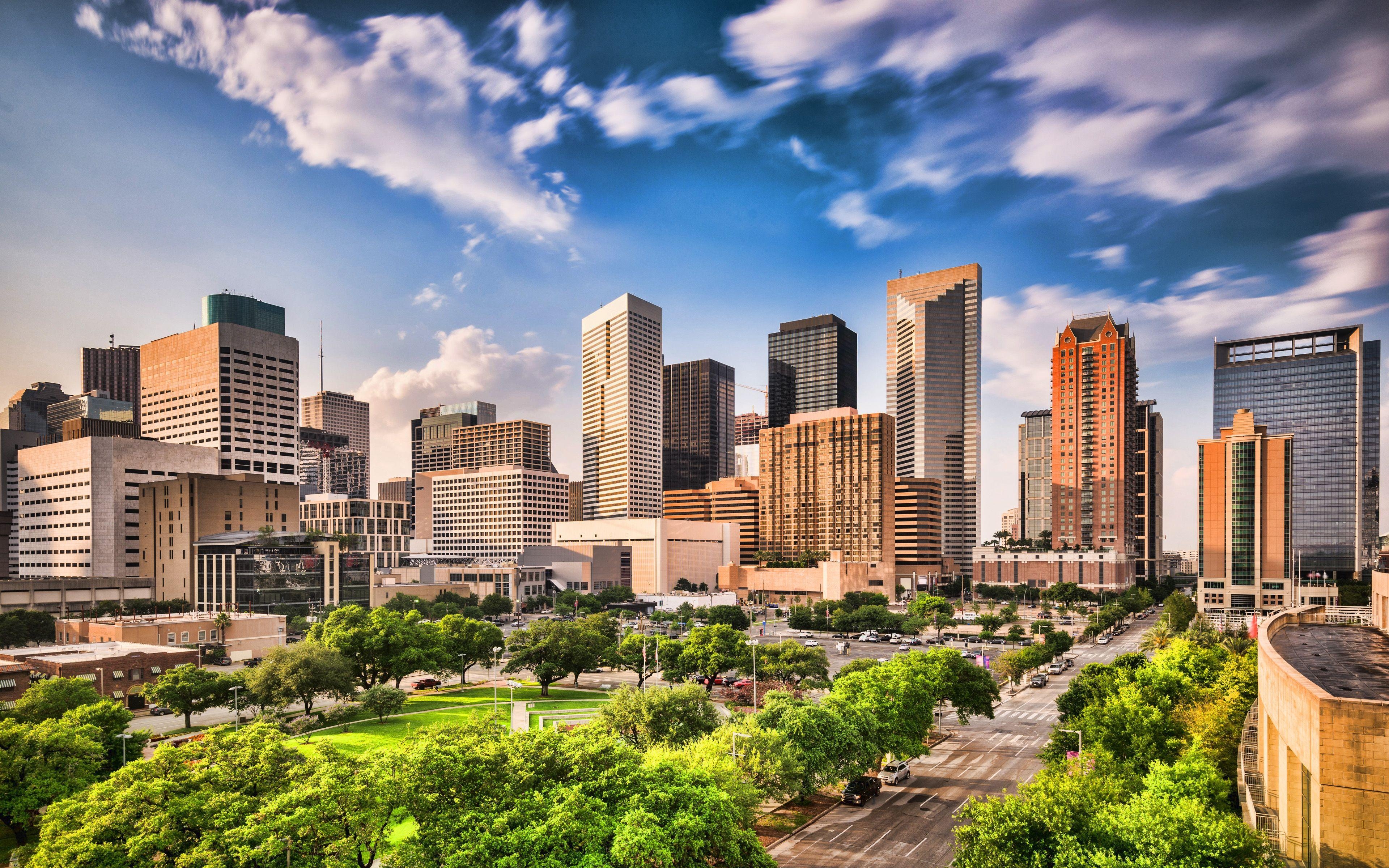 Houston, 4K, Sommer, Stadtbild, Texas, 3840x2400 4K Desktop