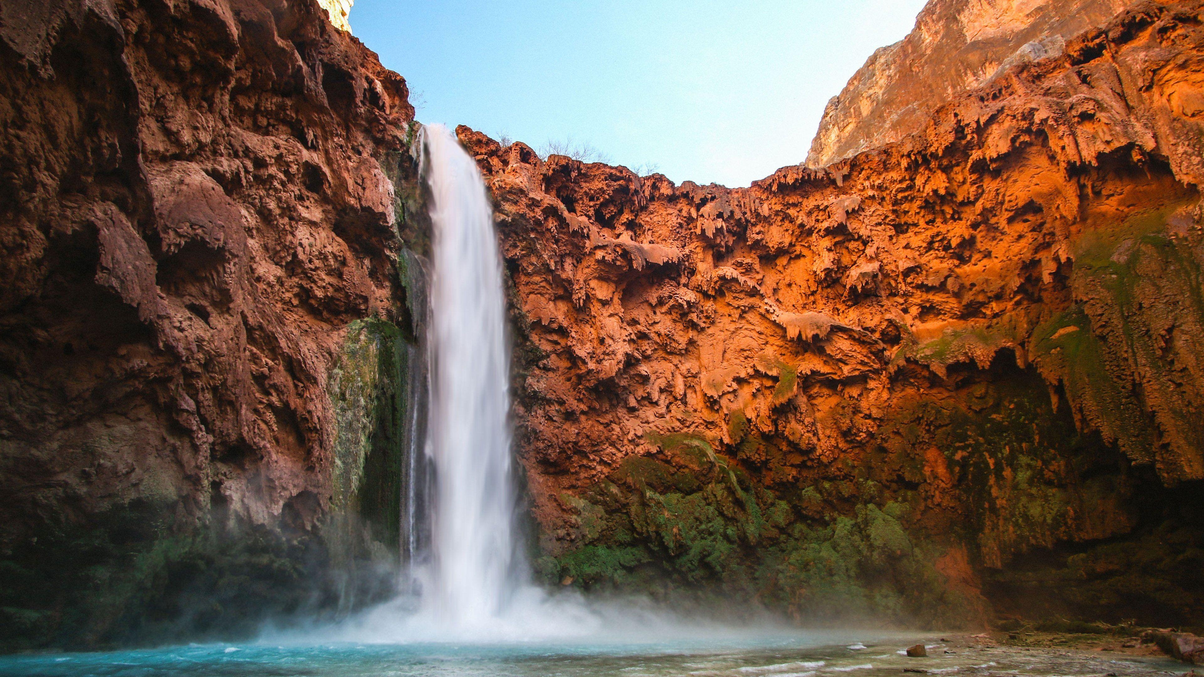 Canyon, Wasserfall, Natur, Desktop, Hintergrundbild, 3840x2160 4K Desktop