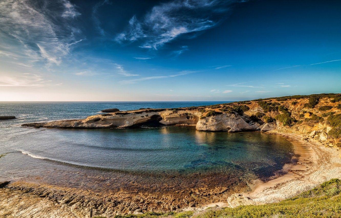 Meer, Himmel, Küste, Horizont, Sonnig, 1340x850 HD Desktop