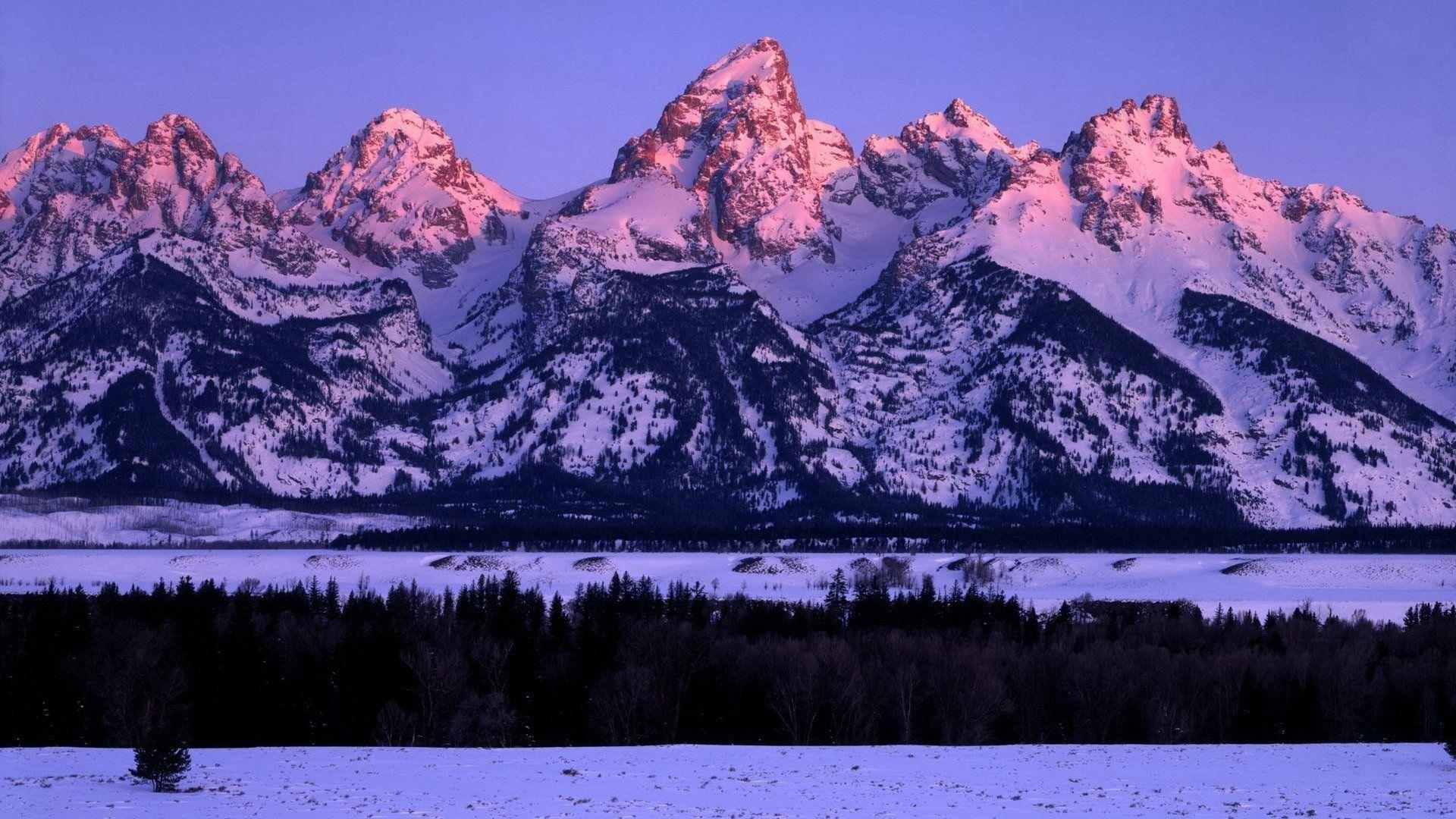 Sonnenaufgang, Wyoming, Grand Teton, Nationalpark, Leuchten, 1920x1080 Full HD Desktop