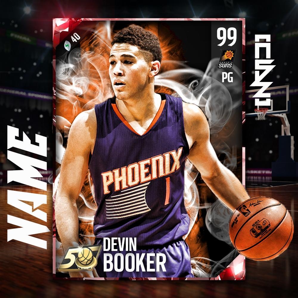 Devin Booker, Phoenix Suns, Basketball, Gestaltet, Stark, 1000x1000 HD Handy