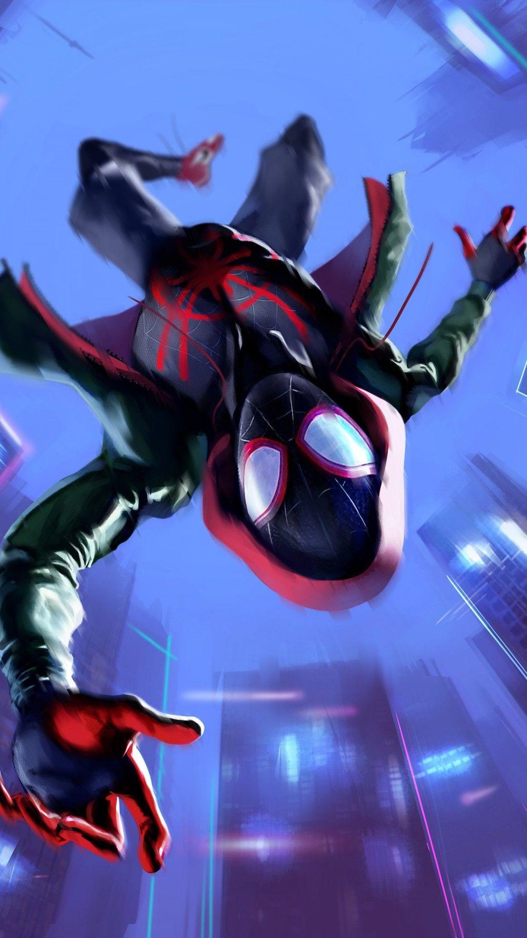 Miles Morales, Spider-Verse, Zeichentrick, Hintergrund, Film, 1080x1920 Full HD Handy