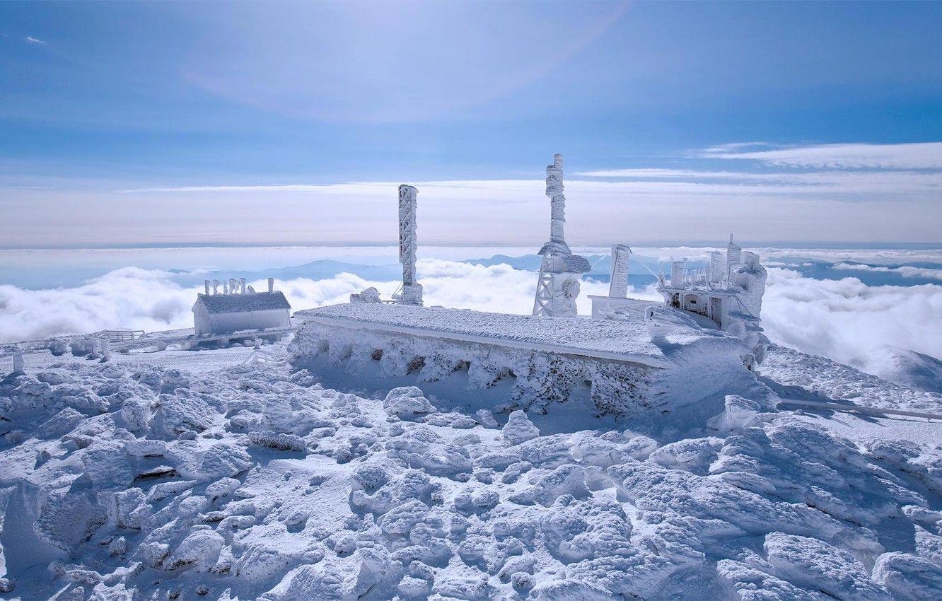 Schnee, USA, Observatorium, New Hampshire, Mount, 1340x850 HD Desktop