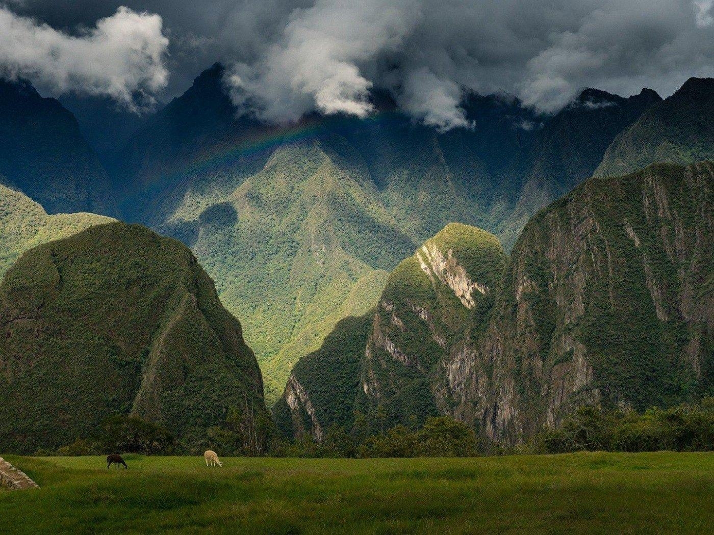 Machu Picchu, Anden, Peru, Inka Zitadelle, Himmel, 1400x1050 HD Desktop