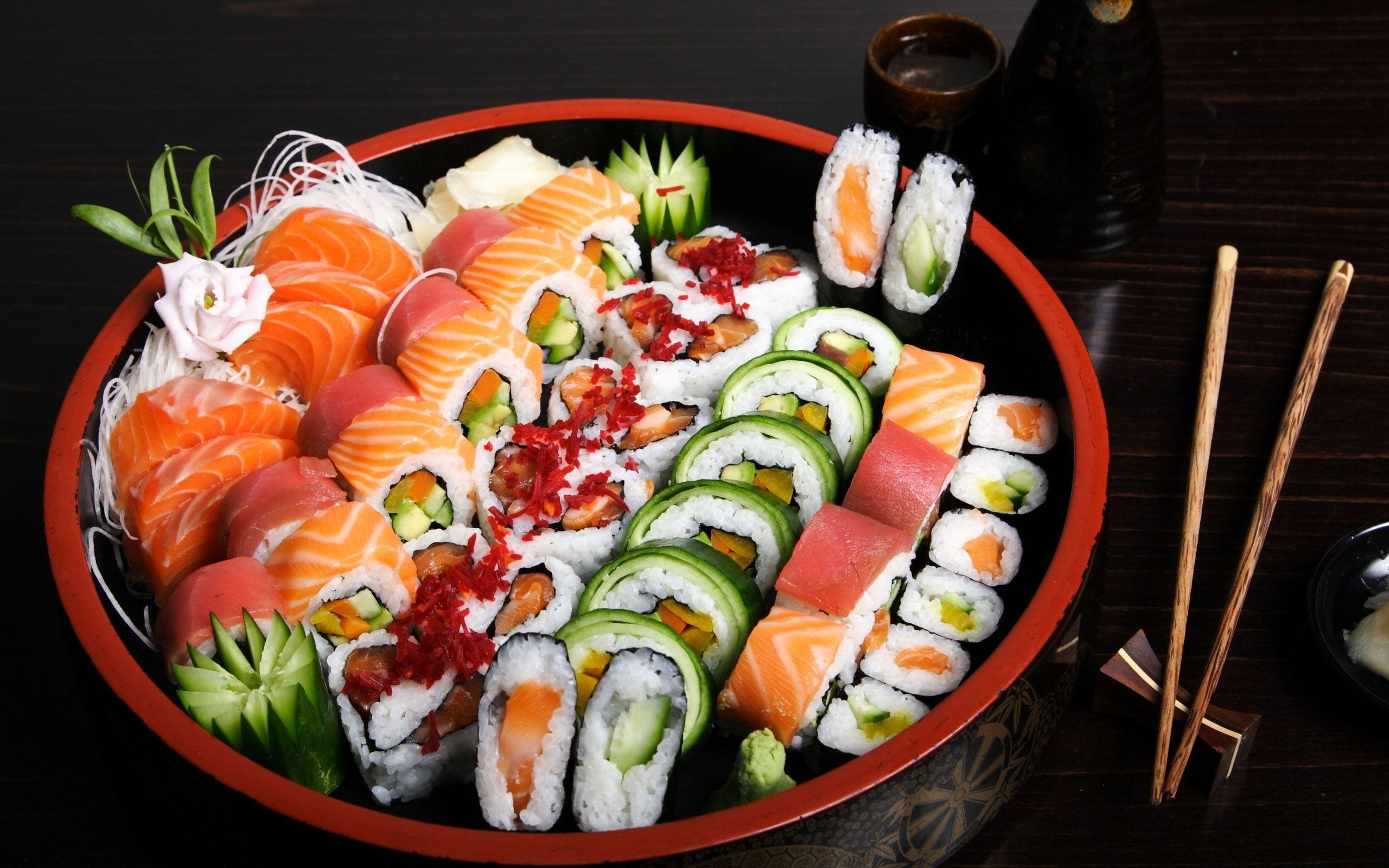 Sushi Kunst, Essen, Hintergrundbild, Japanisch, Kulinarisches Foto, 2560x1600 HD Desktop