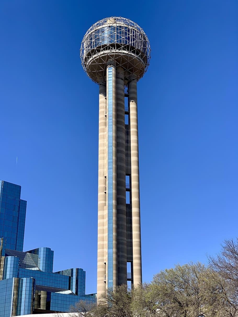 Dallas, Reunion Tower, Texas, Gebäudearchitektur, Himmel, 910x1220 HD Handy