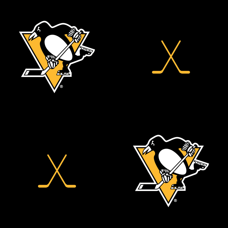 Pittsburgh Penguins, Stöcke, Muster, Schwarz, Lizenziert, 900x900 HD Handy