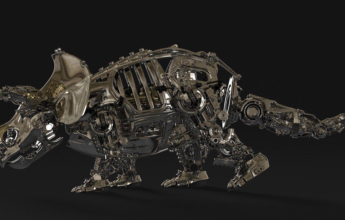 Metallisches Triceratops Designdetails Bild, 1340x850 HD Desktop