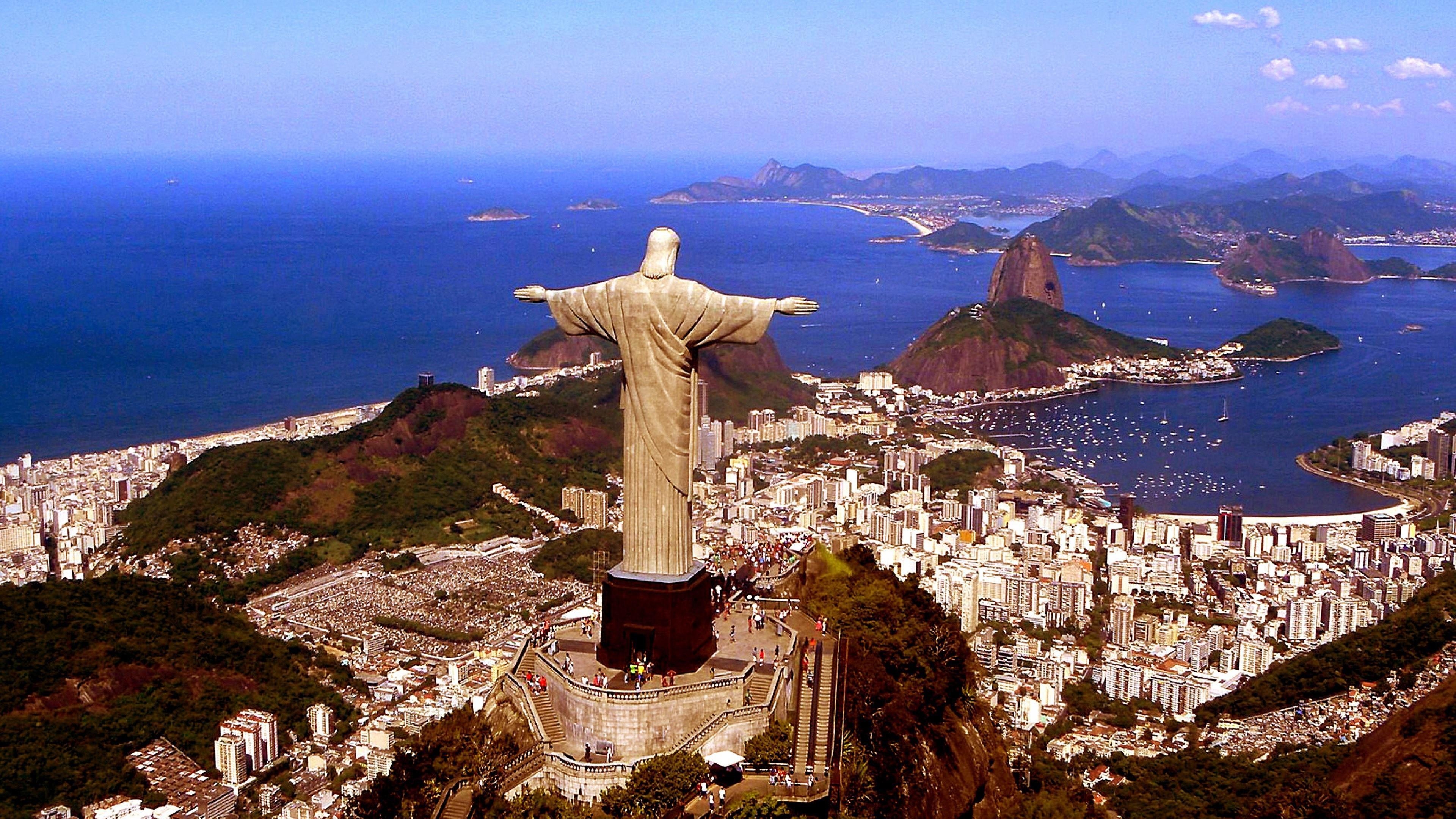 Christusstatue, Rio de Janeiro, Brasilien, Wahrzeichen, Foto, 3840x2160 4K Desktop